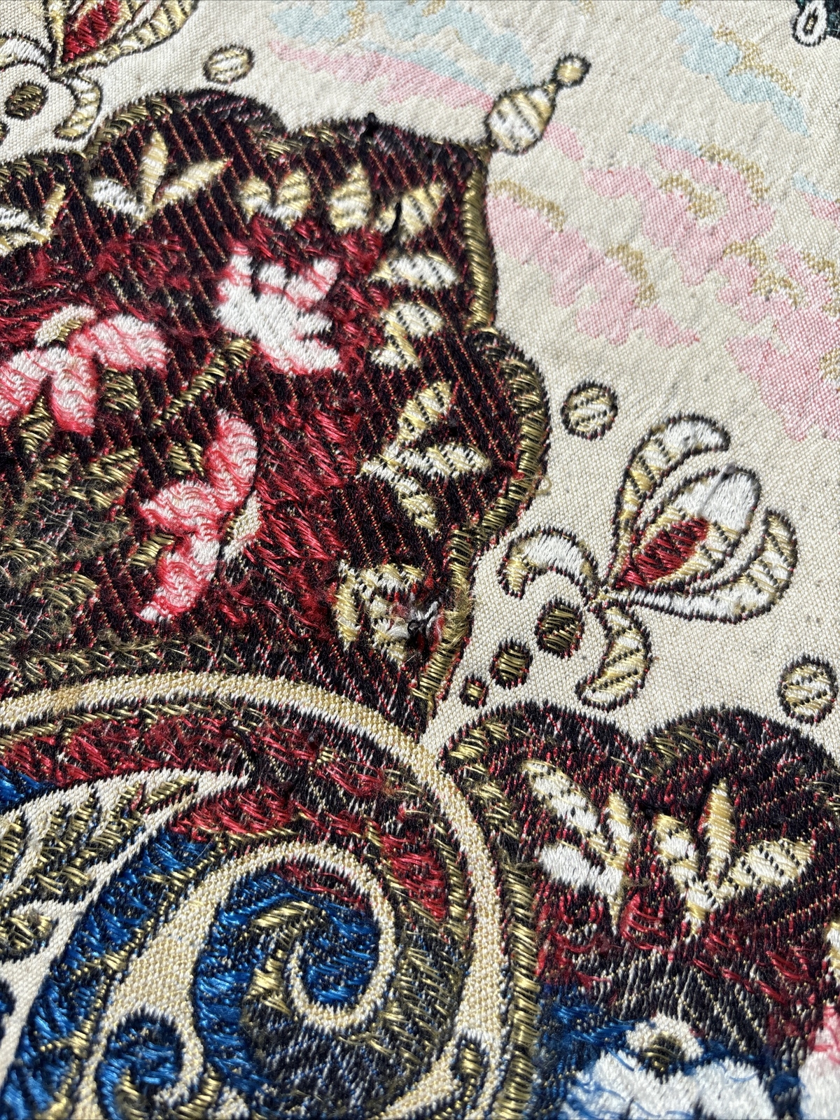 Vintage Wall Hanging Middle Eastern Embroidery Tapestry 88″x92″