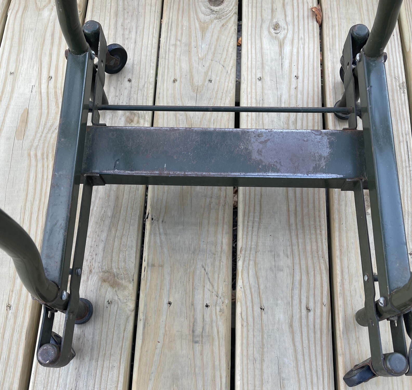 VTG MASO Industrial Green Metal Rolling Typewriter Table Drop Leaf Audit Bureau