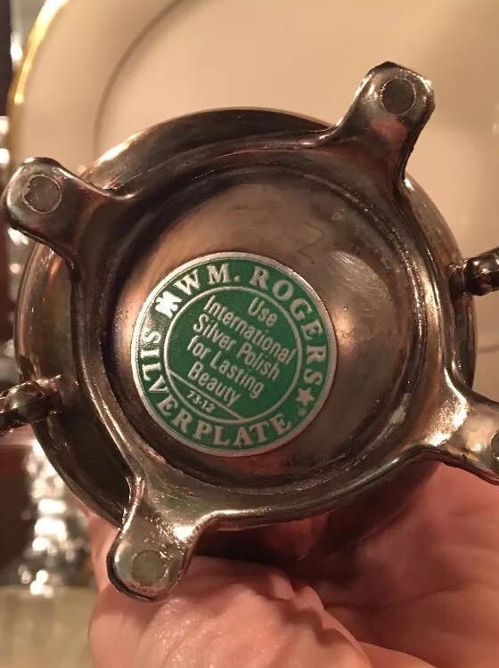 WILLIAM ROGERS_SIGNED SILVERPLATE SUGAR & CREAMER_#73-12 & 73-8 Orig Stickers
