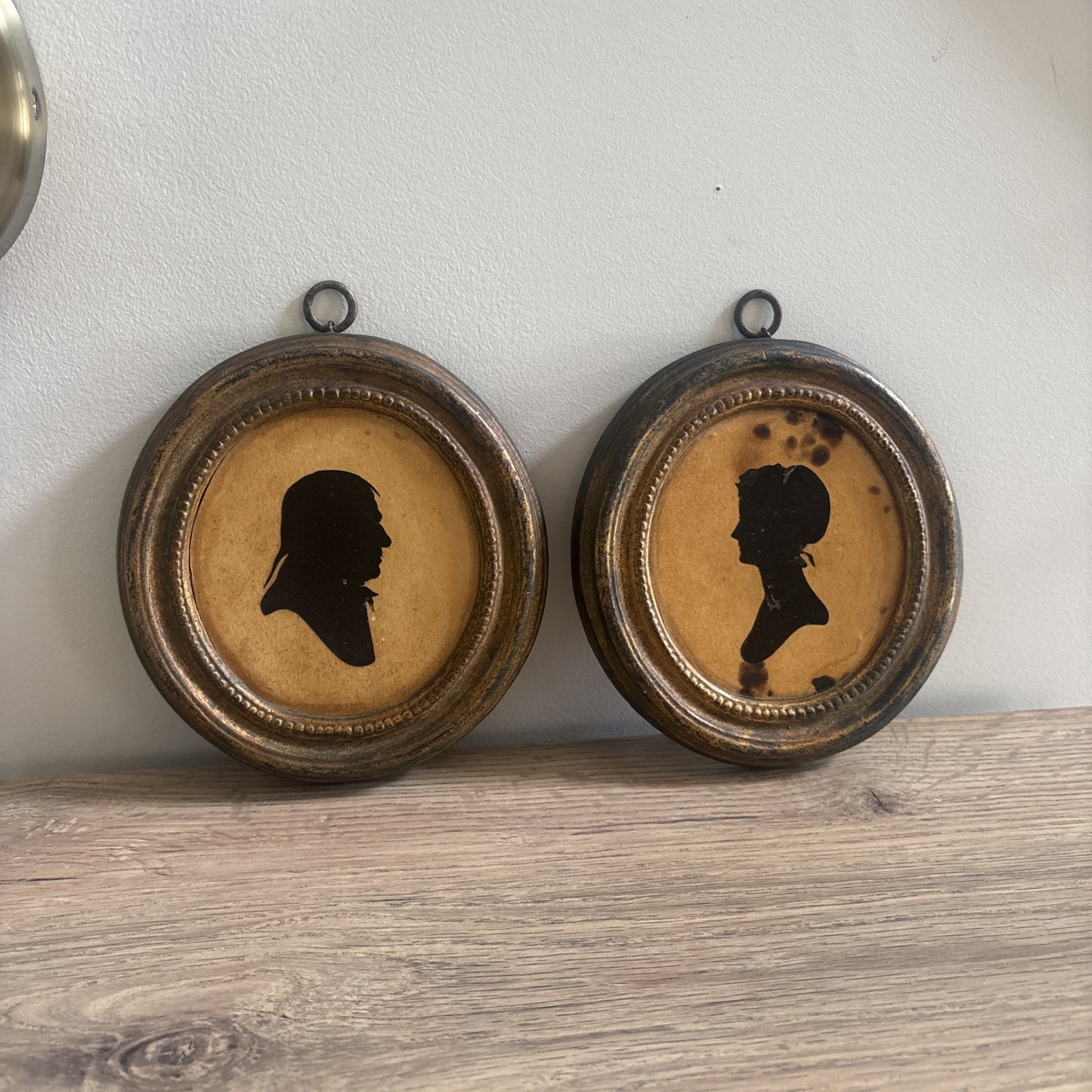 Antique Silhouette Portrait 1800s Sterling & Welch Co. Cleveland Gilt Wood Frame