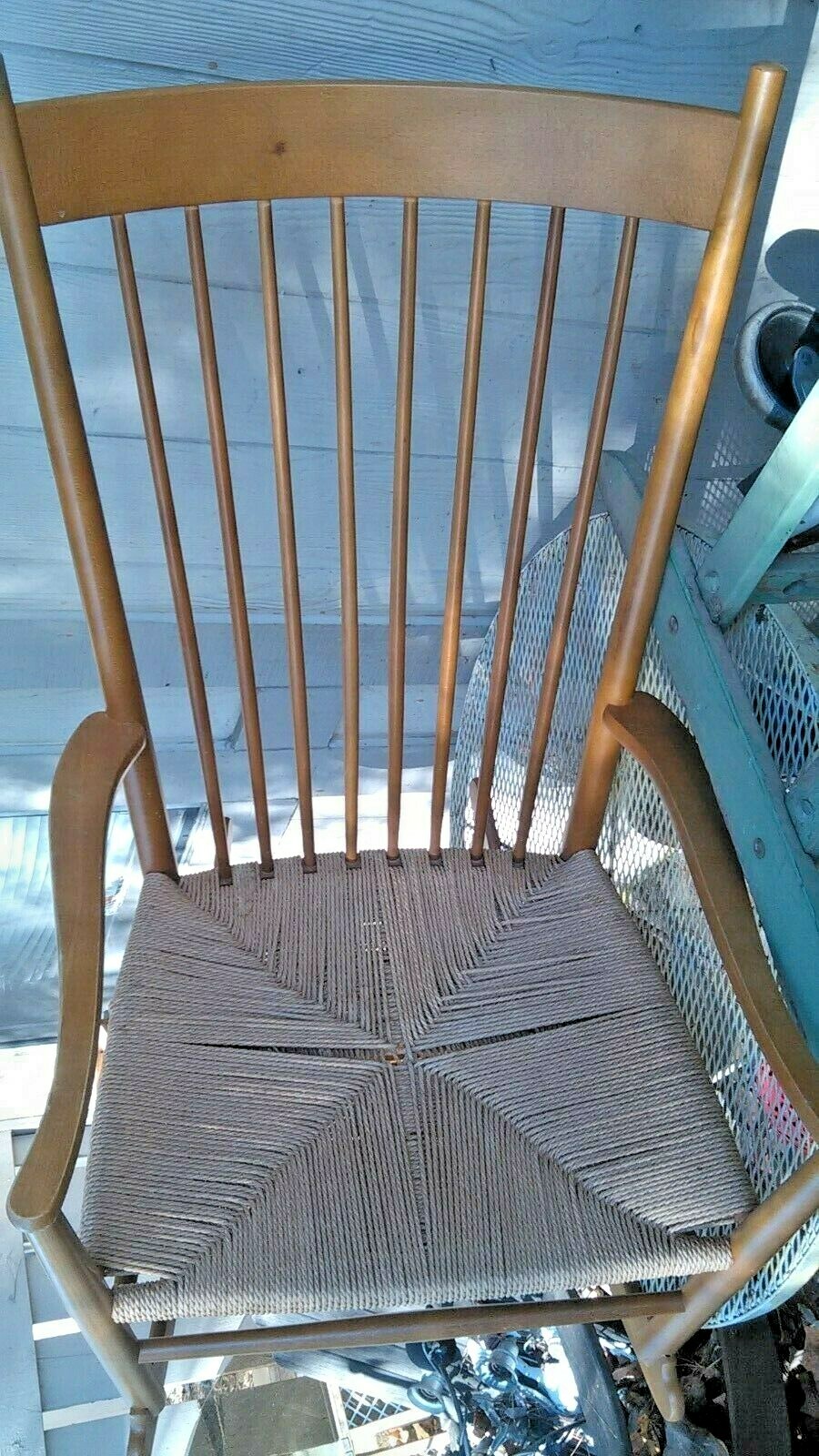 MID CENTURY DANISH MODERN BEECH J16 ROCKING CHAIR by HANS WEGNER for FREDERICIA