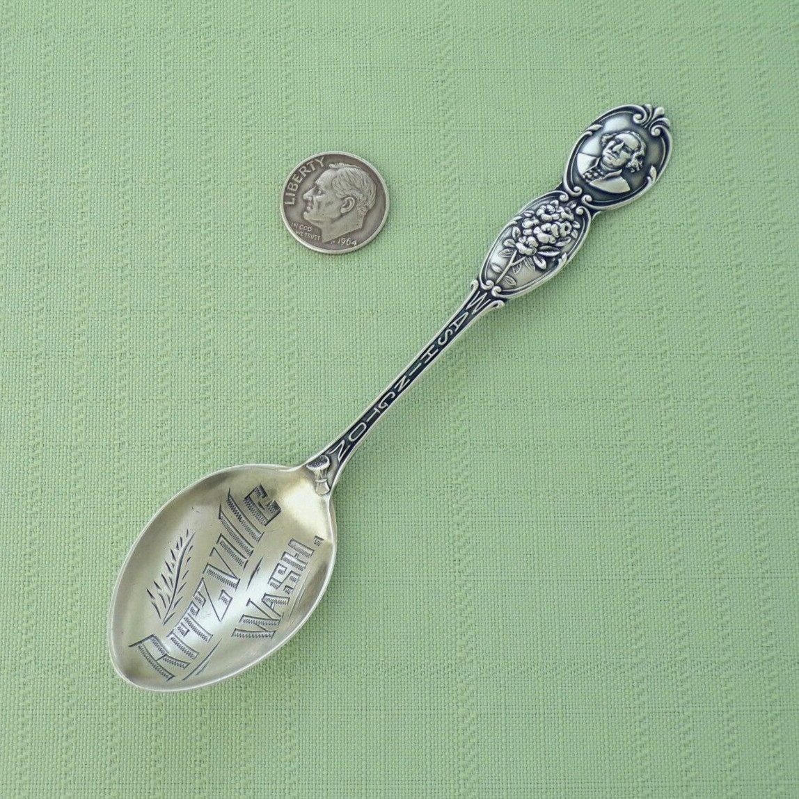 JOSEPH MAYER Sterling Souvenir Spoon RITZVILLE WA Gold Wash WASHINGTON 12 Grams