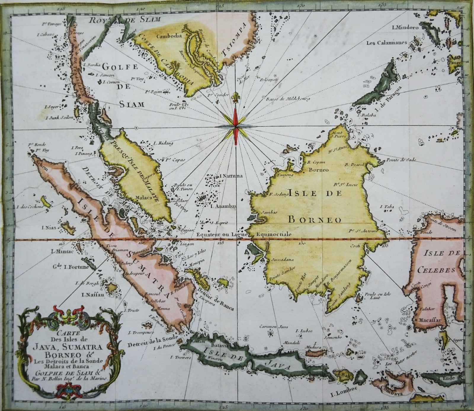 Indonesia, Malaysia, Singapore, Cambodia… Bellin, 1746, Carte des Isles de Jav