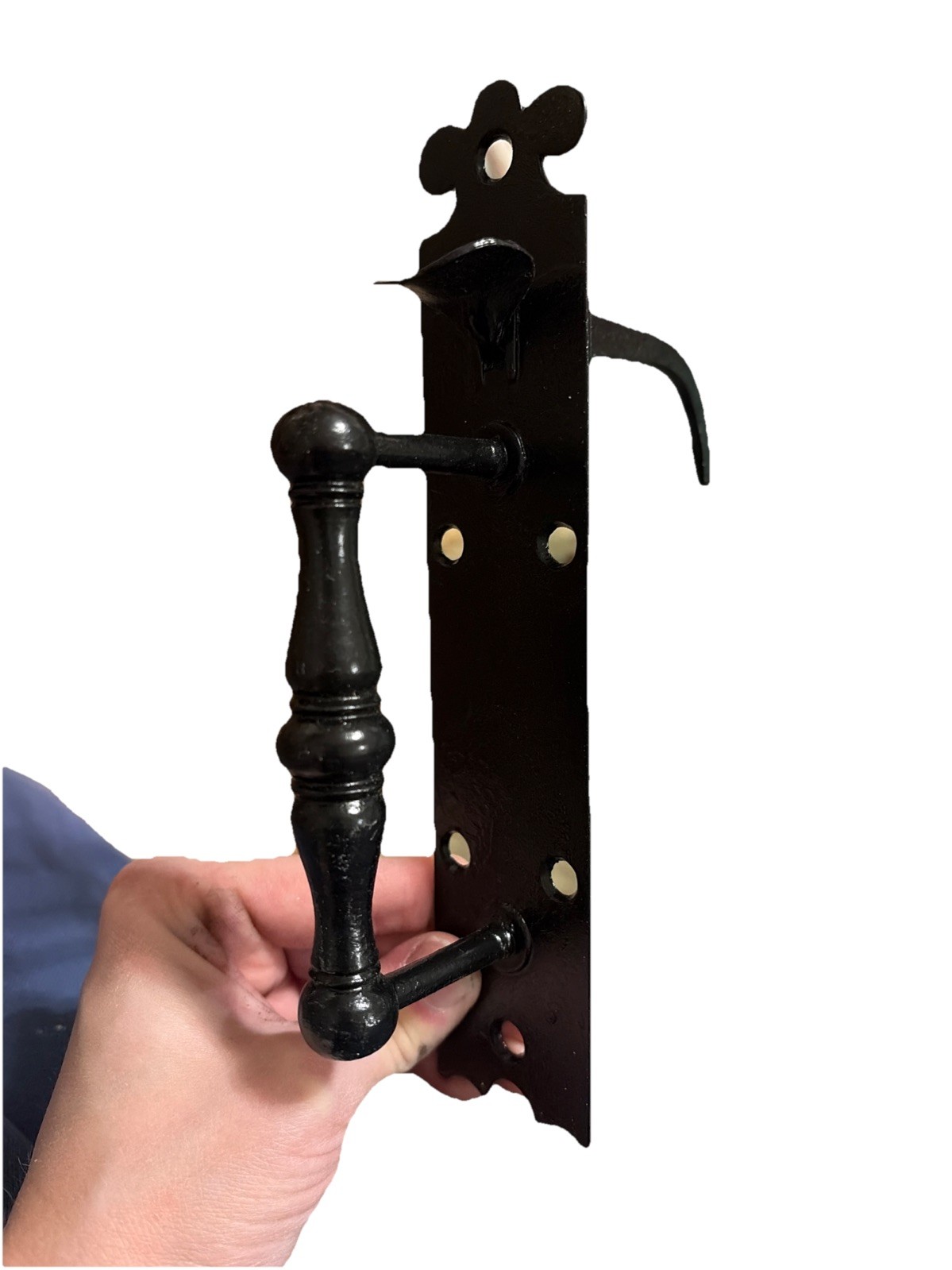 Vintage Style Hand Made Cast Iron Thumb Latch Door Handle 7 inches tall 1.5 W