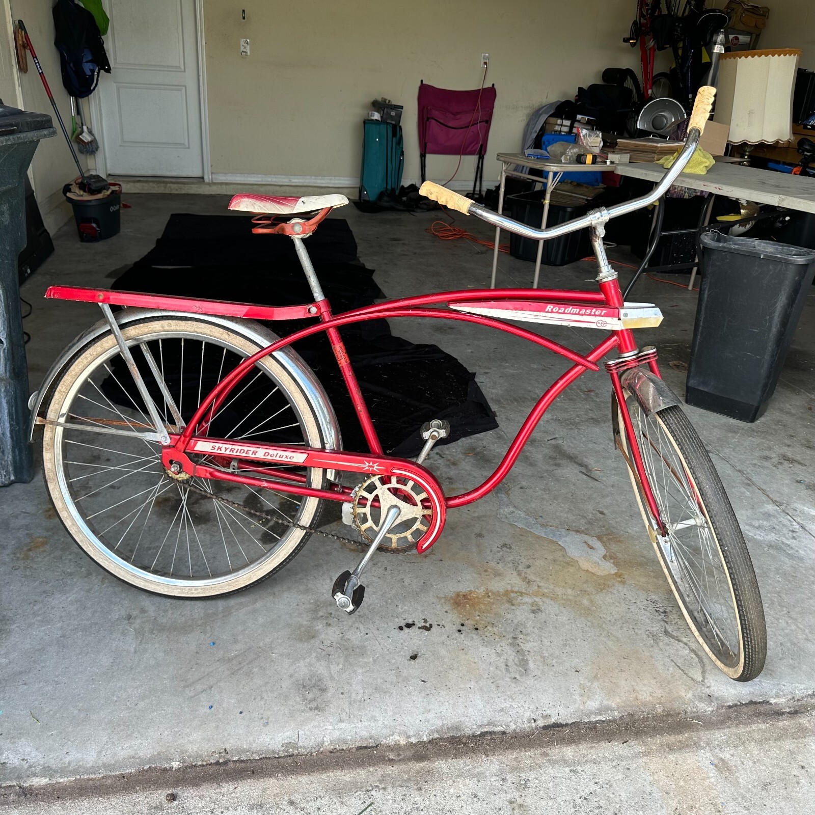 antique bicycle, road master, skyrider deluxe, 