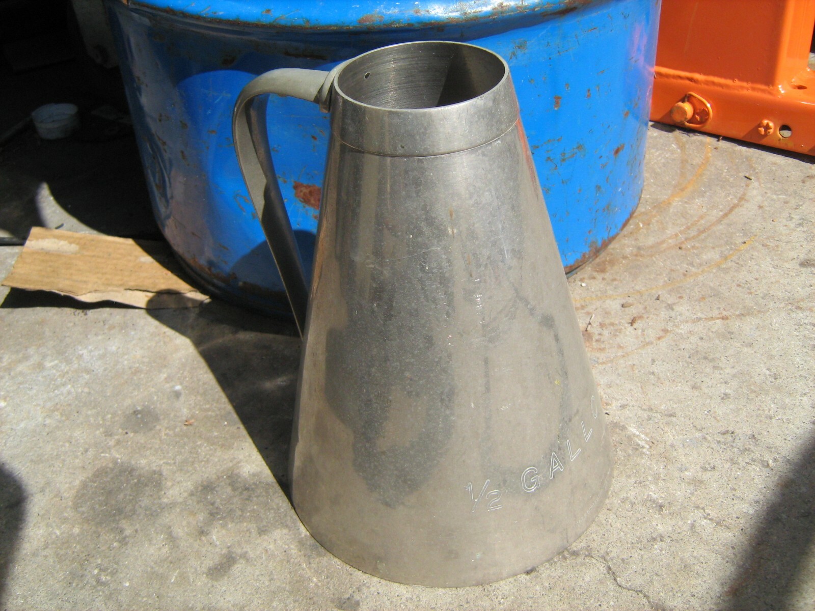 L E Gurley 1/2 Gallon Measure Container Nickel Cone Pitcher 1910