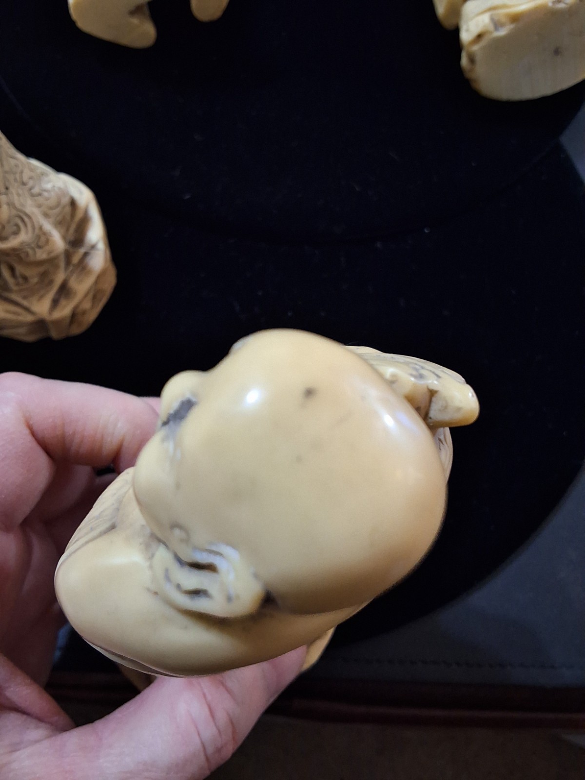 Vintage Chinese Resin Heavy Smiling Buddah 6-3/4″