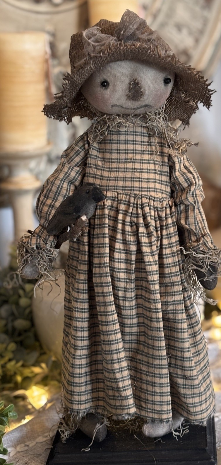 Primitive Handmade Scarecrow Doll Folk Art Handmade