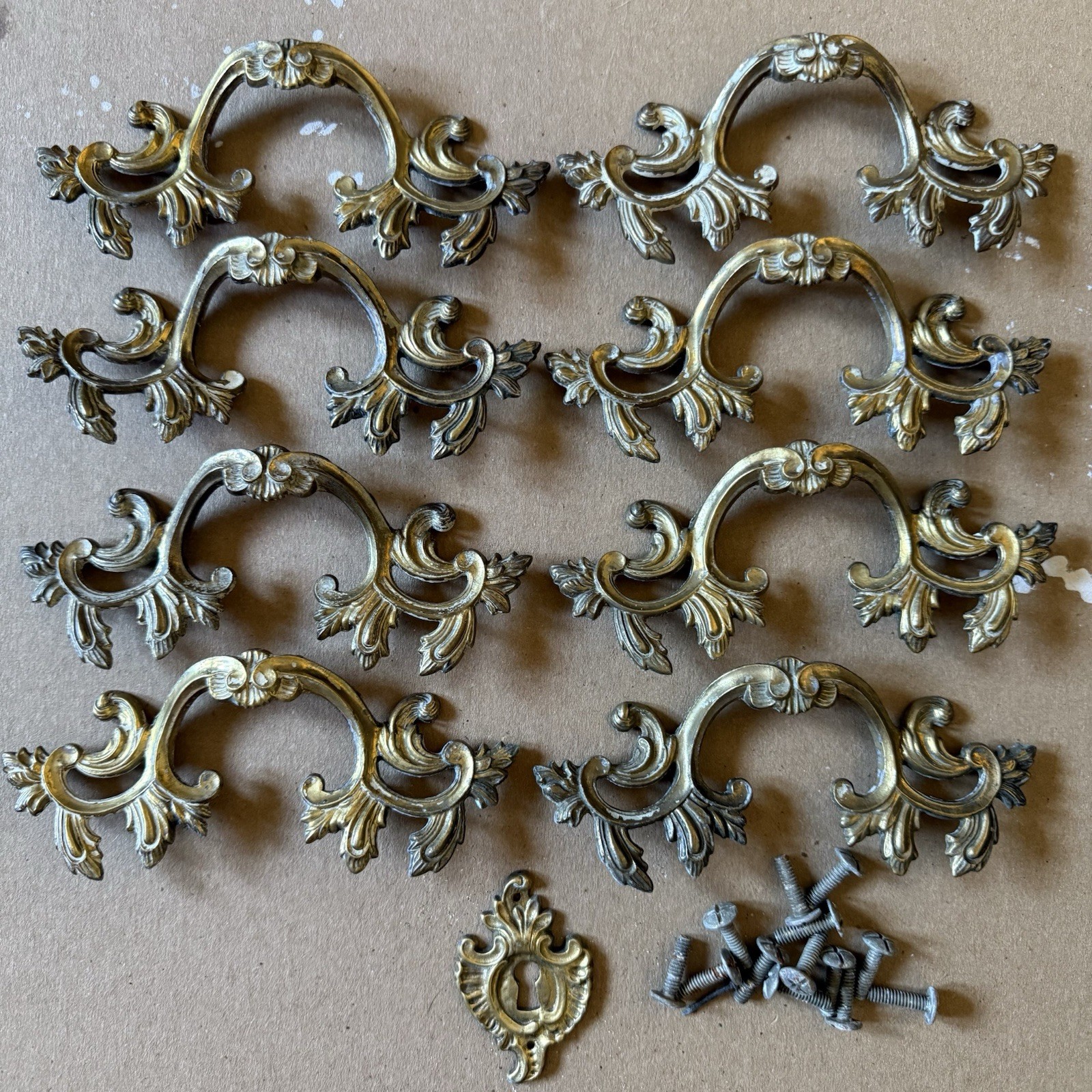 Vintage Drawer Pull French Provincial 3-1/2″ Centers 6-1/8″ Wide Keeler K8949