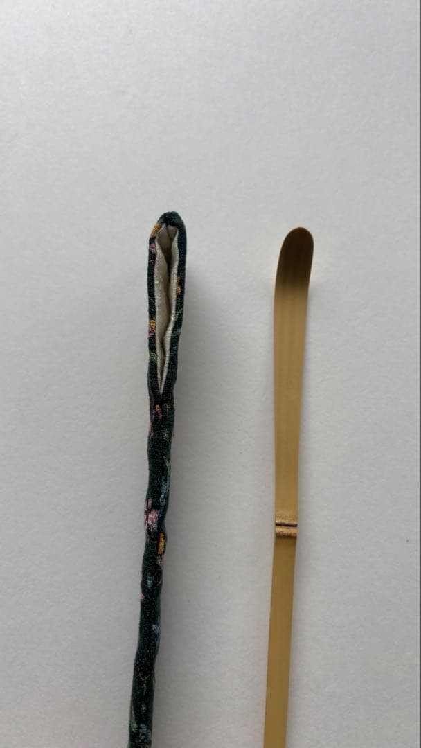 Bamboo tea scoop/tea scoop bag 2-piece set