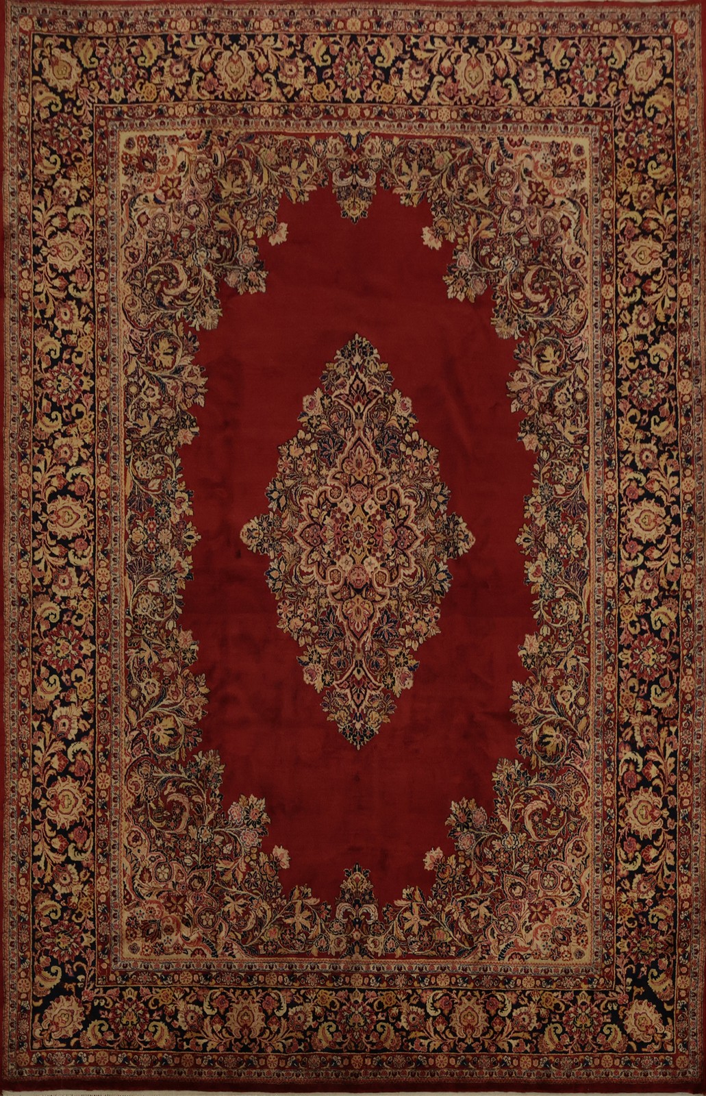 Pre-1900 Antique Handmade Large Rug 10×14 Vegetable Dye Red Wool Classic Carpet