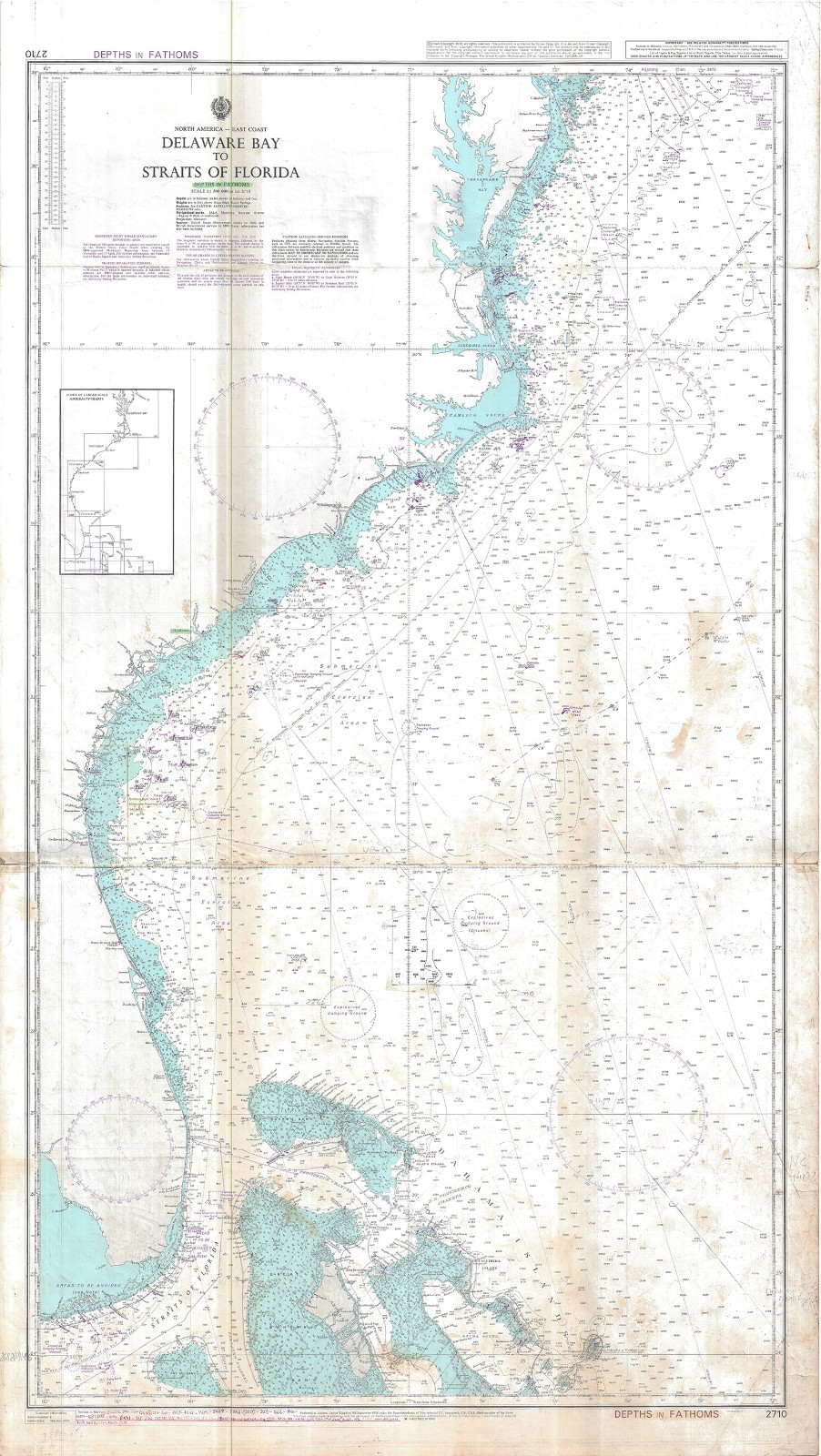 2710 Delaware Bay Straits Of Florida North America East Coast Chart Admiralty