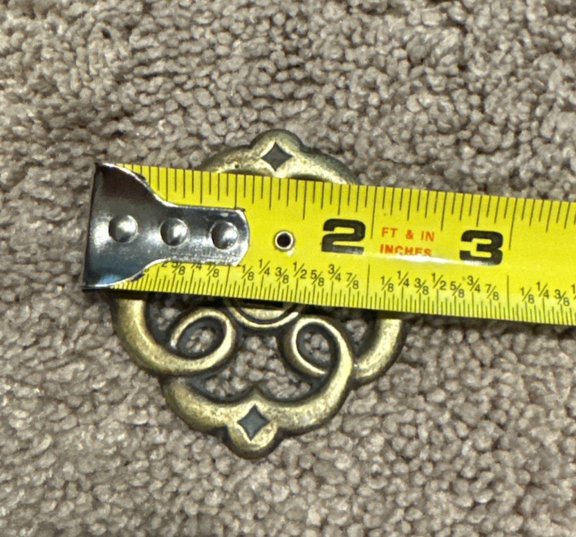 Antique Keeler Brass Drawer Pull & Backplate F308/F309 Victorian 1 Pair