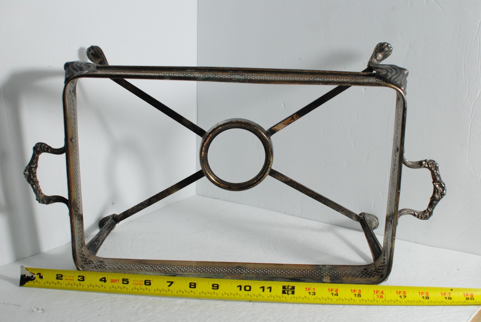 Vintage Silver Plated Footed Rectangular Casserole Serving Tray with Lid 14.25