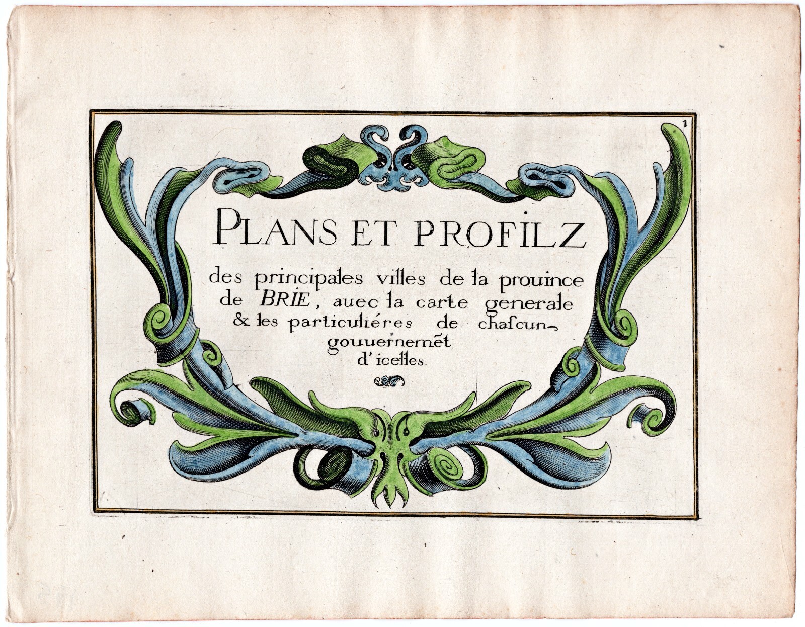 1634 Nicolas Tassin France Atlas Title Page to Chapter on Brie