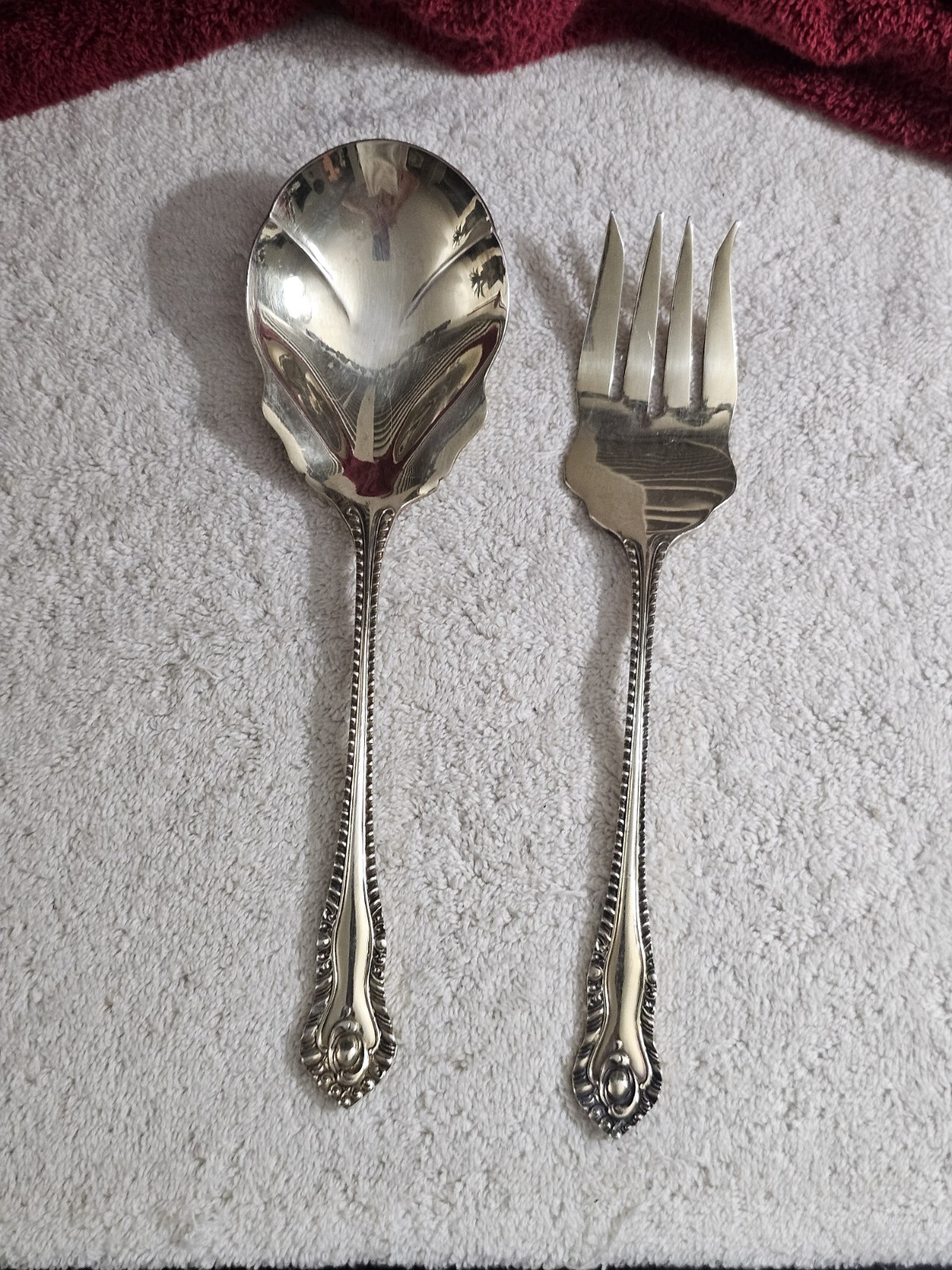 Lot Of 2 Vintage JL Silver Plated Sheffield England Serving Fork & Spoon