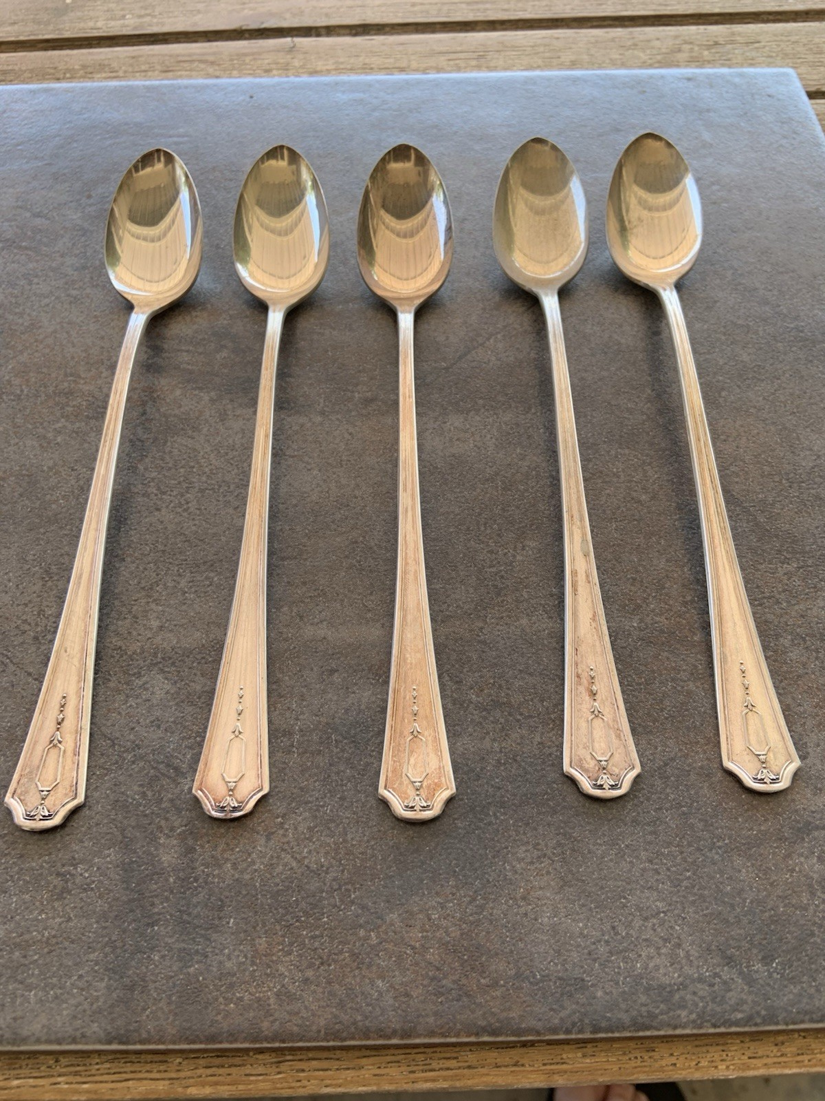 Set 5 Silver Plate Ice Tea Spoons Sylvia-Bonita By Oneida 1932 Niagara Carlton