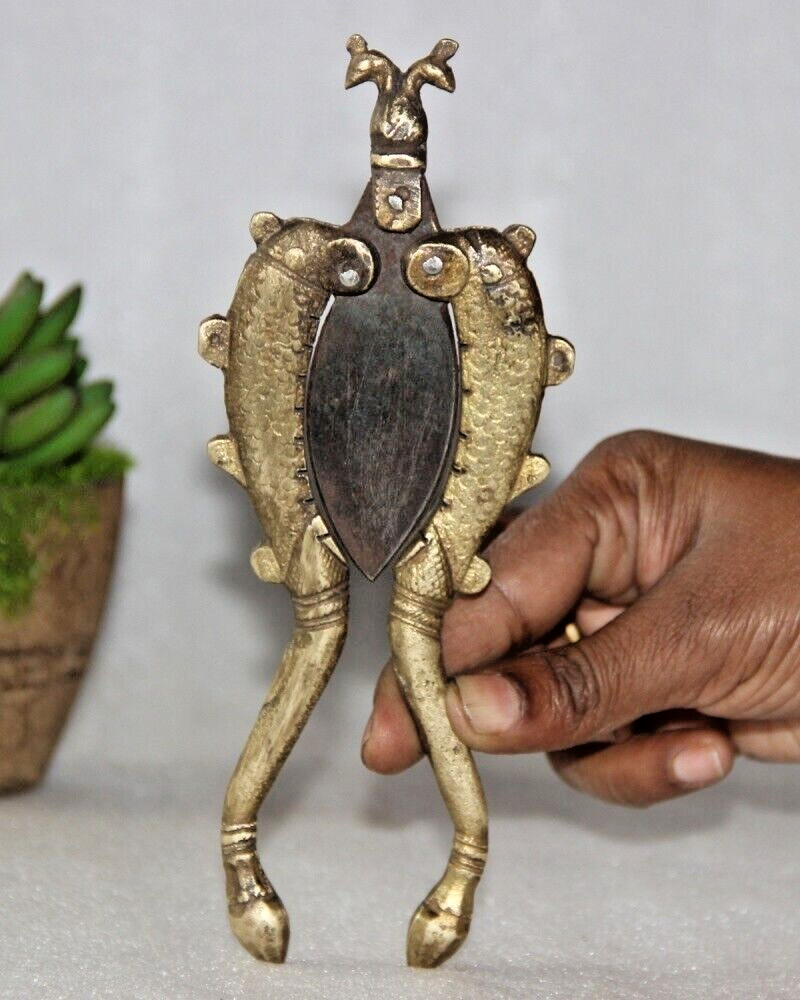 Vintage Brass Engraved Betel Nut Cutter / Sarota Original Old Hand Carved