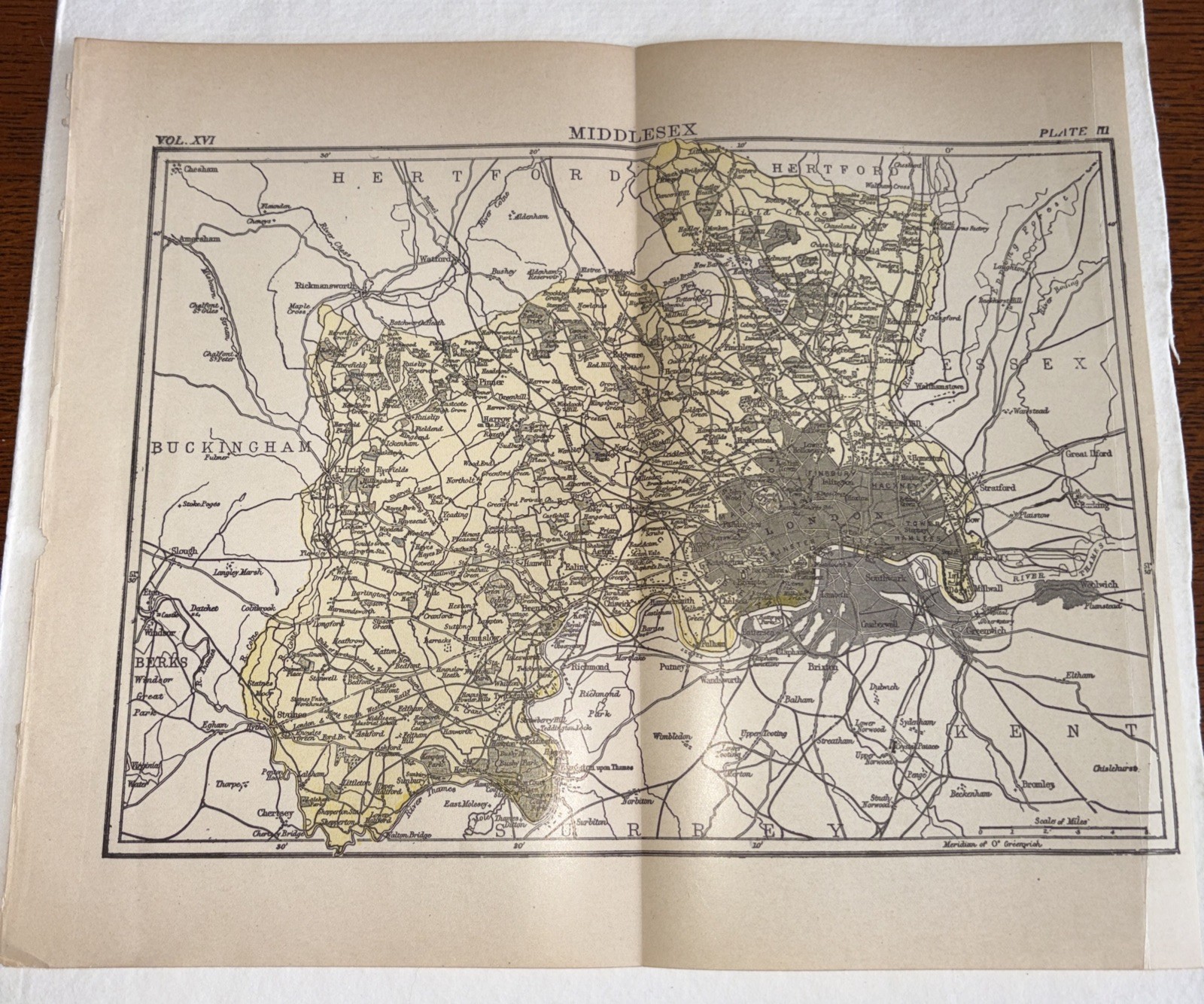 Oxford Buckingham English County Historical Map 10.5”x13”