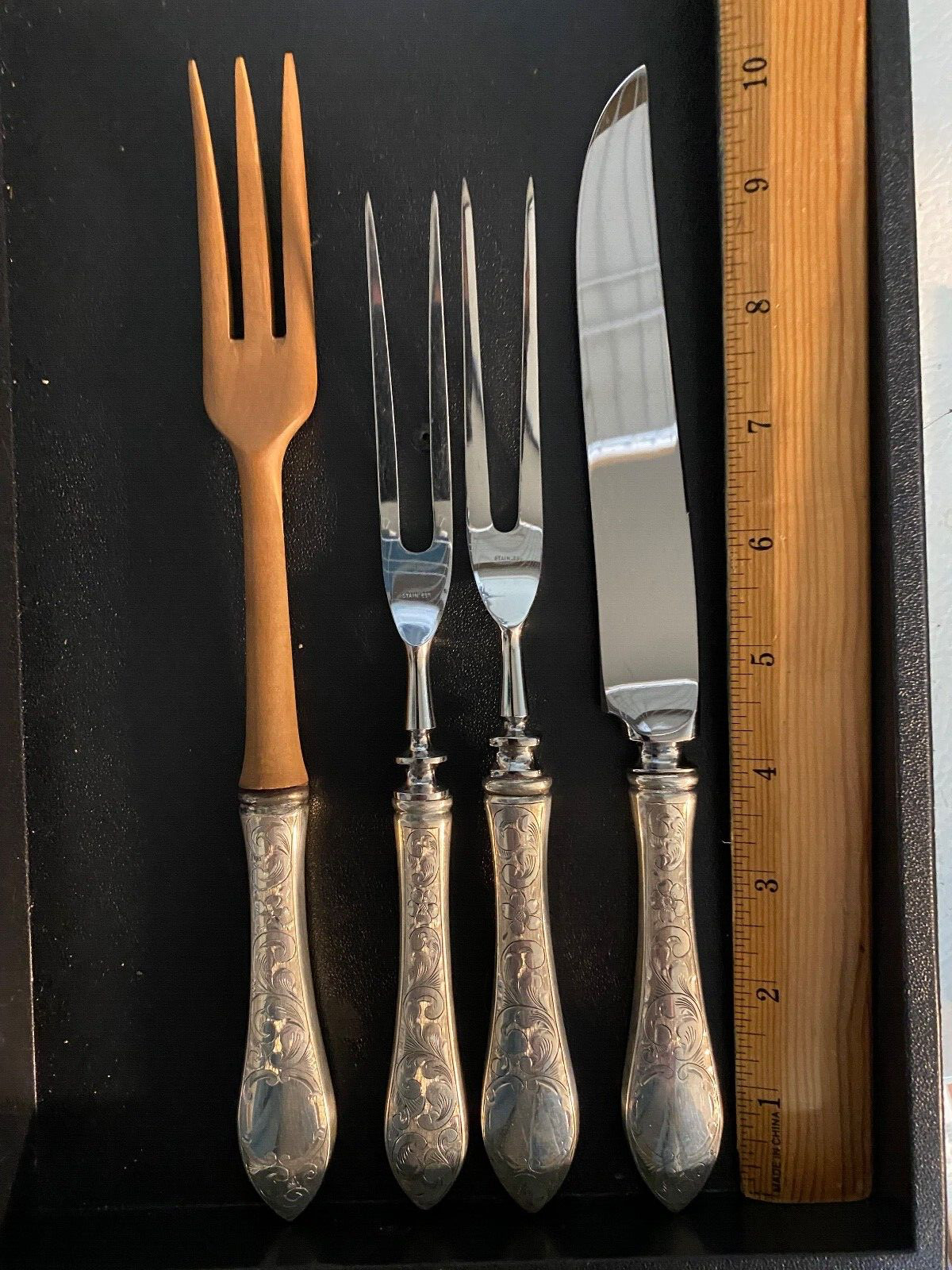 SCHOFIELD LORRAINE STERLING SILVER 5 PIECE CARVING SET NOT MONOGRAMMED