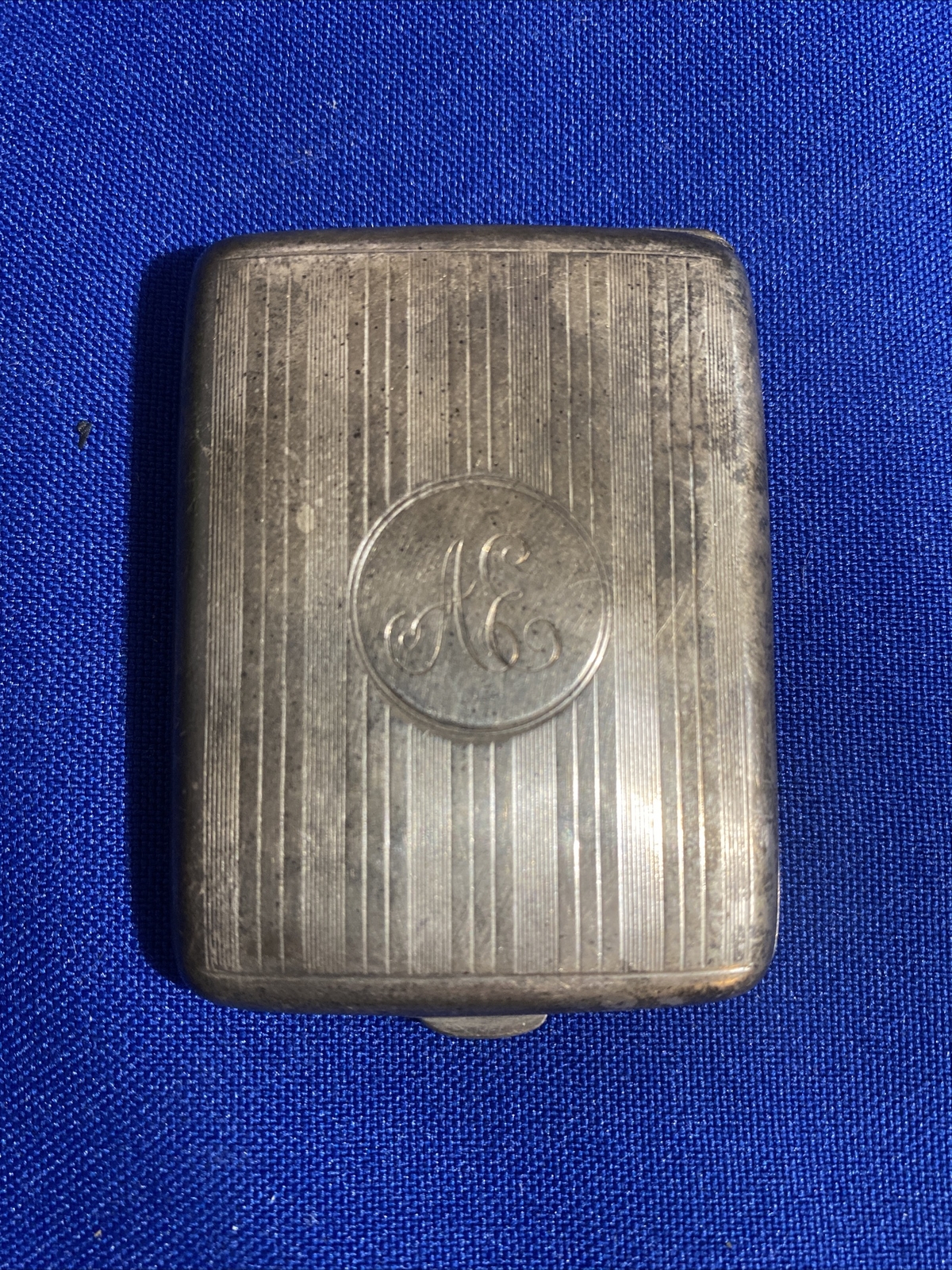 Antique ‘1900’s William Neale Birmingham Striped Silver Stamp Box