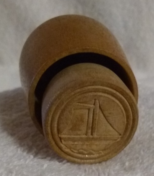 Vintage Wooden Butter Press – Sailboat – Single Size – Approx 2.5″T x 1.25″W