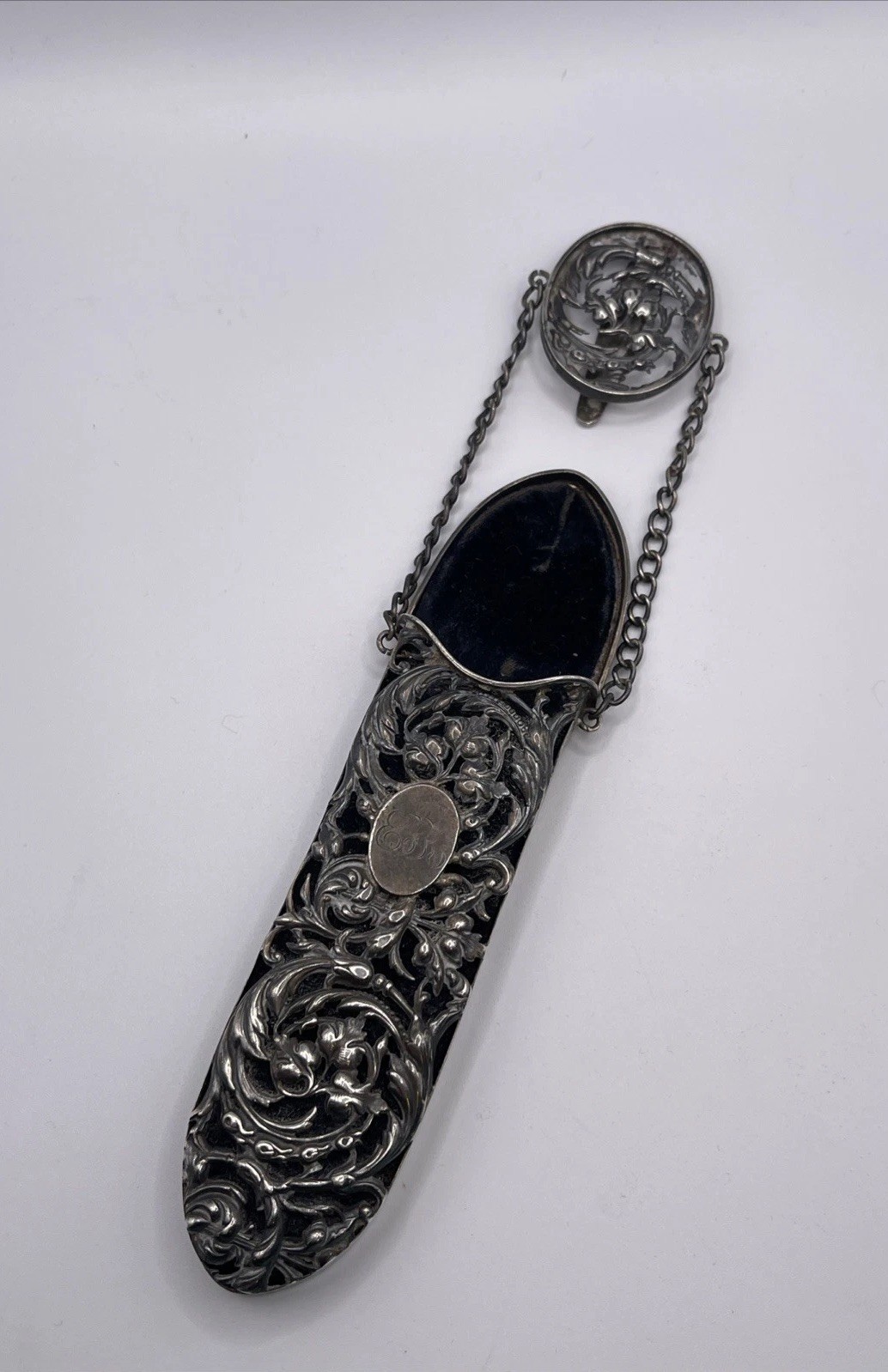 Victorian Era 1891 Sterling Silver Chatelaine Glasses Spectacle Case. 2.2oz