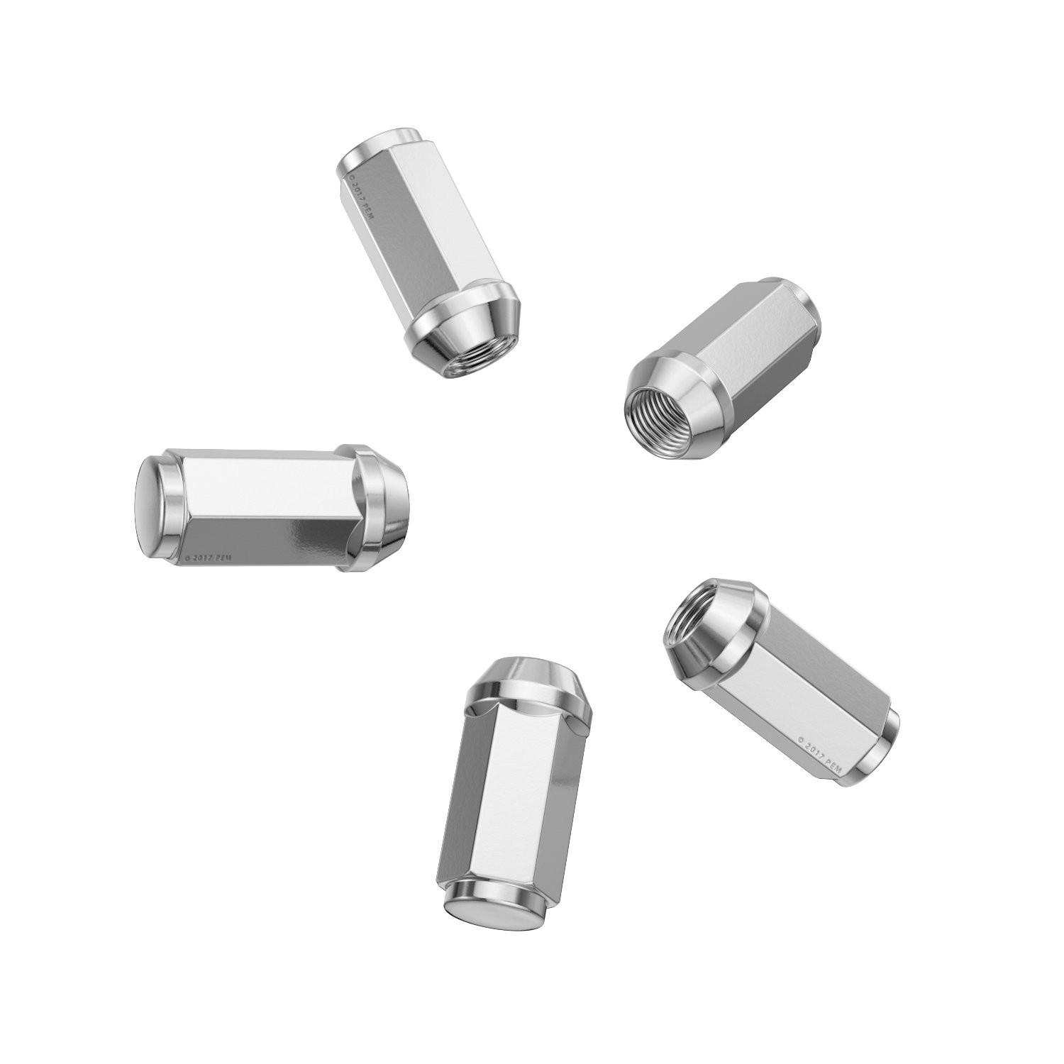 32pcs Silver Chrome Bulge 1/2×20 Lug Nuts – Conical Cone Taper Acorn Seat Clo…