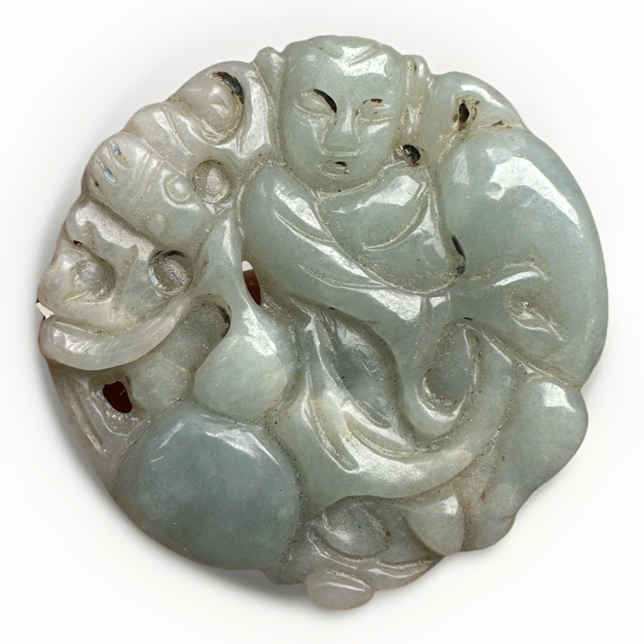 Chinese Carved Jadeite Jade Hardstone Figure Guanyin Buddha Scholar Elder 1900s