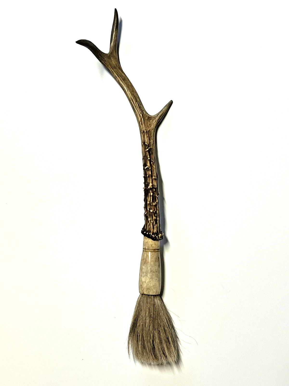 Antique Original Native American Indian Ceremonial Deer Antler Brush;