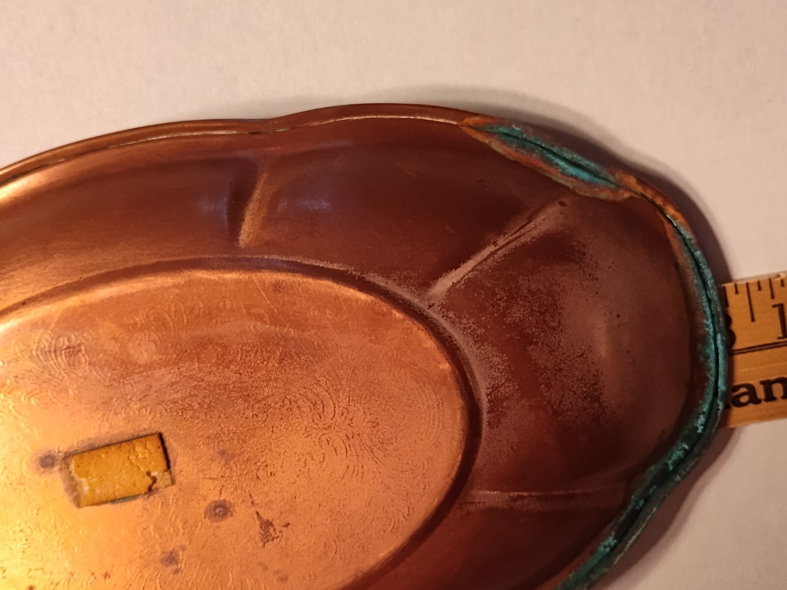 Antique Ornate Engraved Copper Serving Dish 13×7
