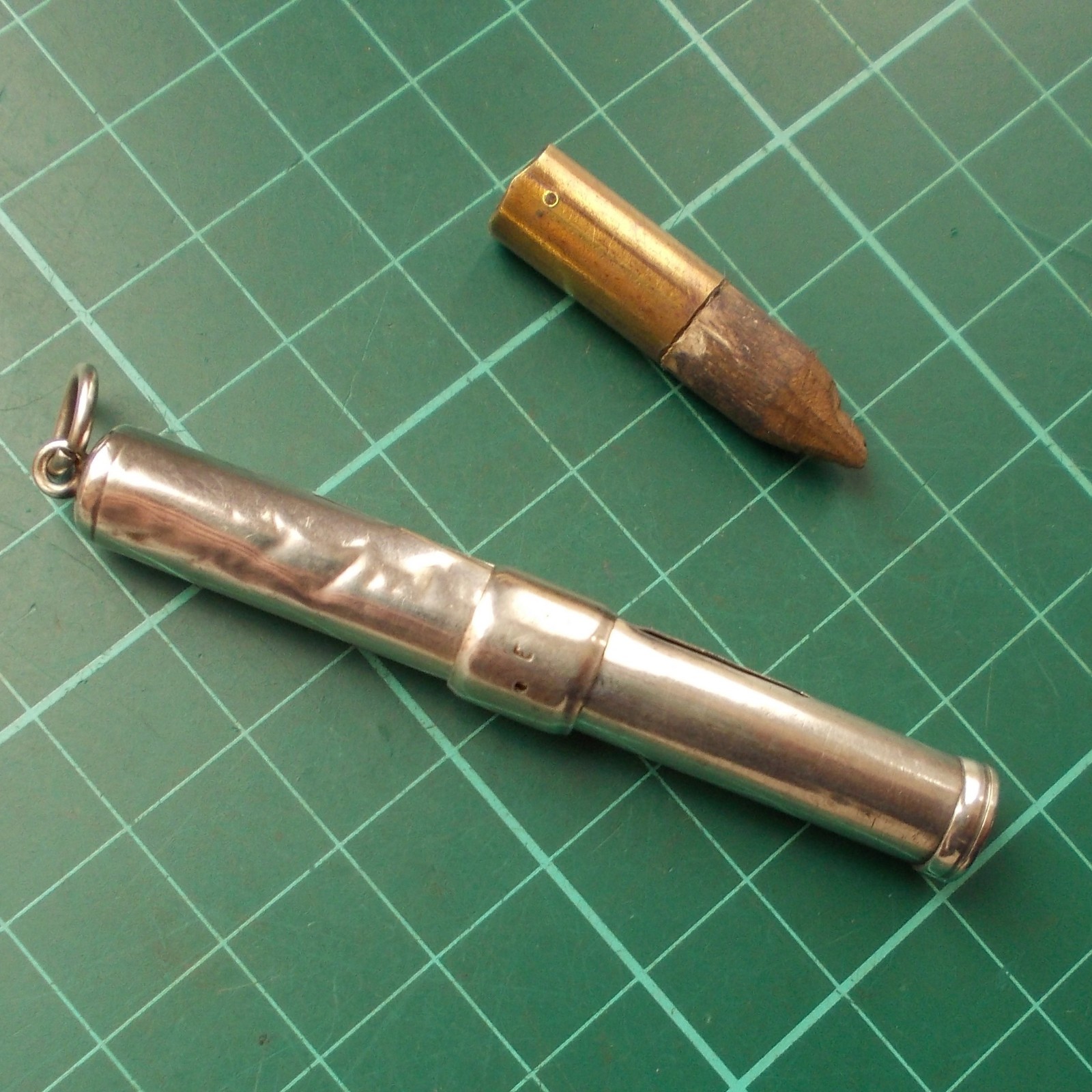 Solid 925 Sterling Silver Retracting Pencil Holder Hallmarked