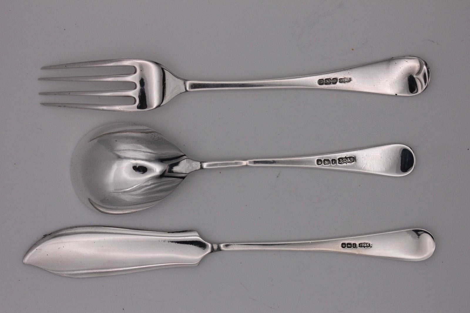 Sterling Silver Cased Three Piece breakfast / tea cutlery set Sheffield 1896/7