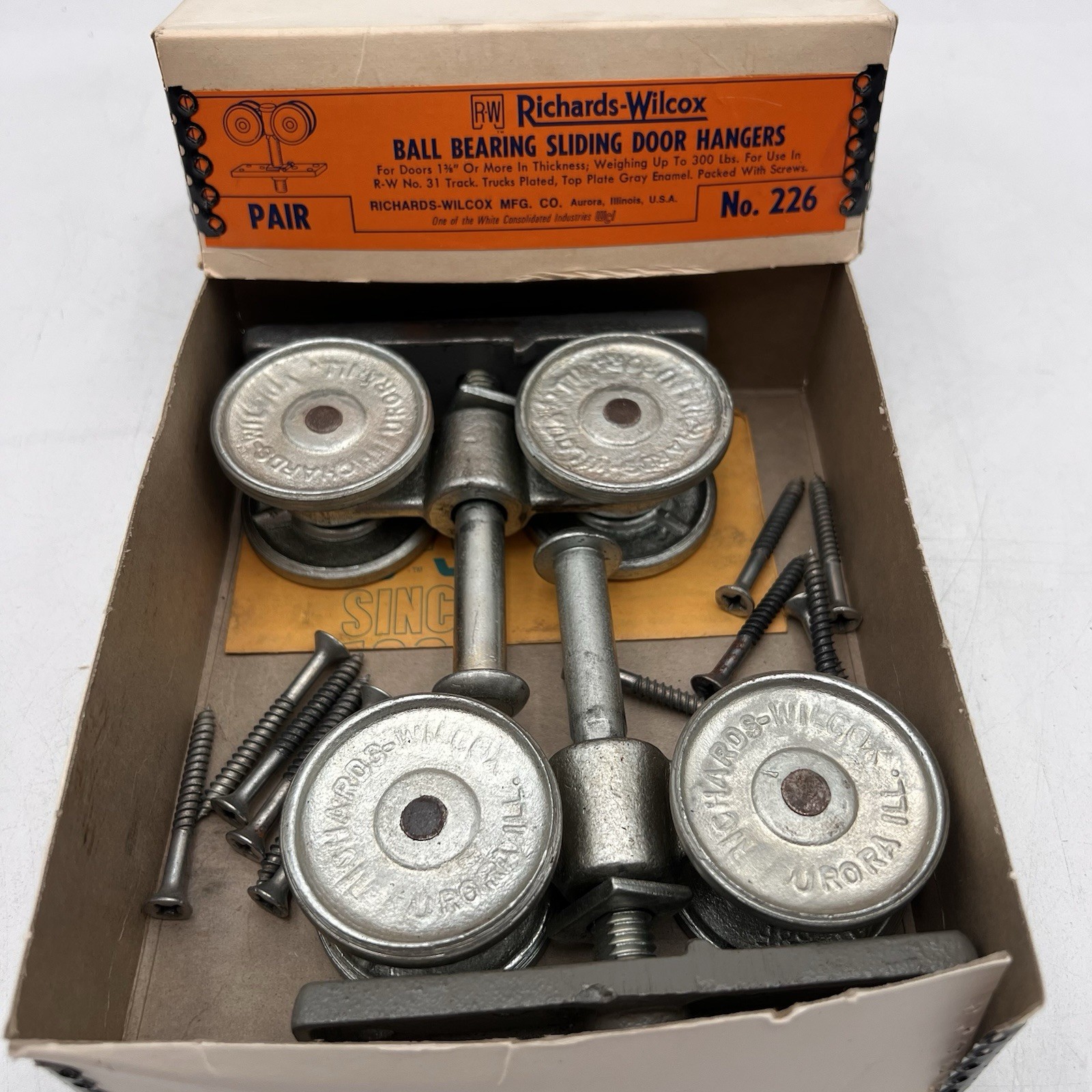 Vintage Richards-Wilcox Barn Door Pulley Hanger Ball Bearing Roller No. 226