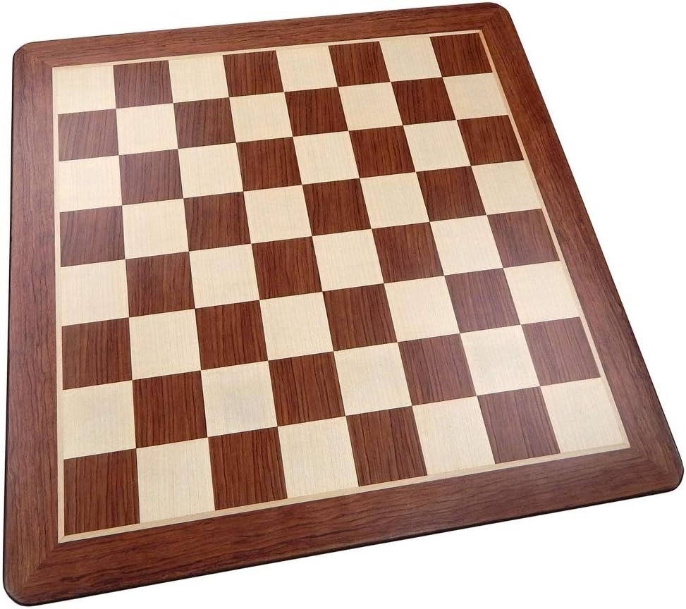 Templeton Rounded Corners Chess Board with Inlaid Padauk Wood, Extra Large 19 x