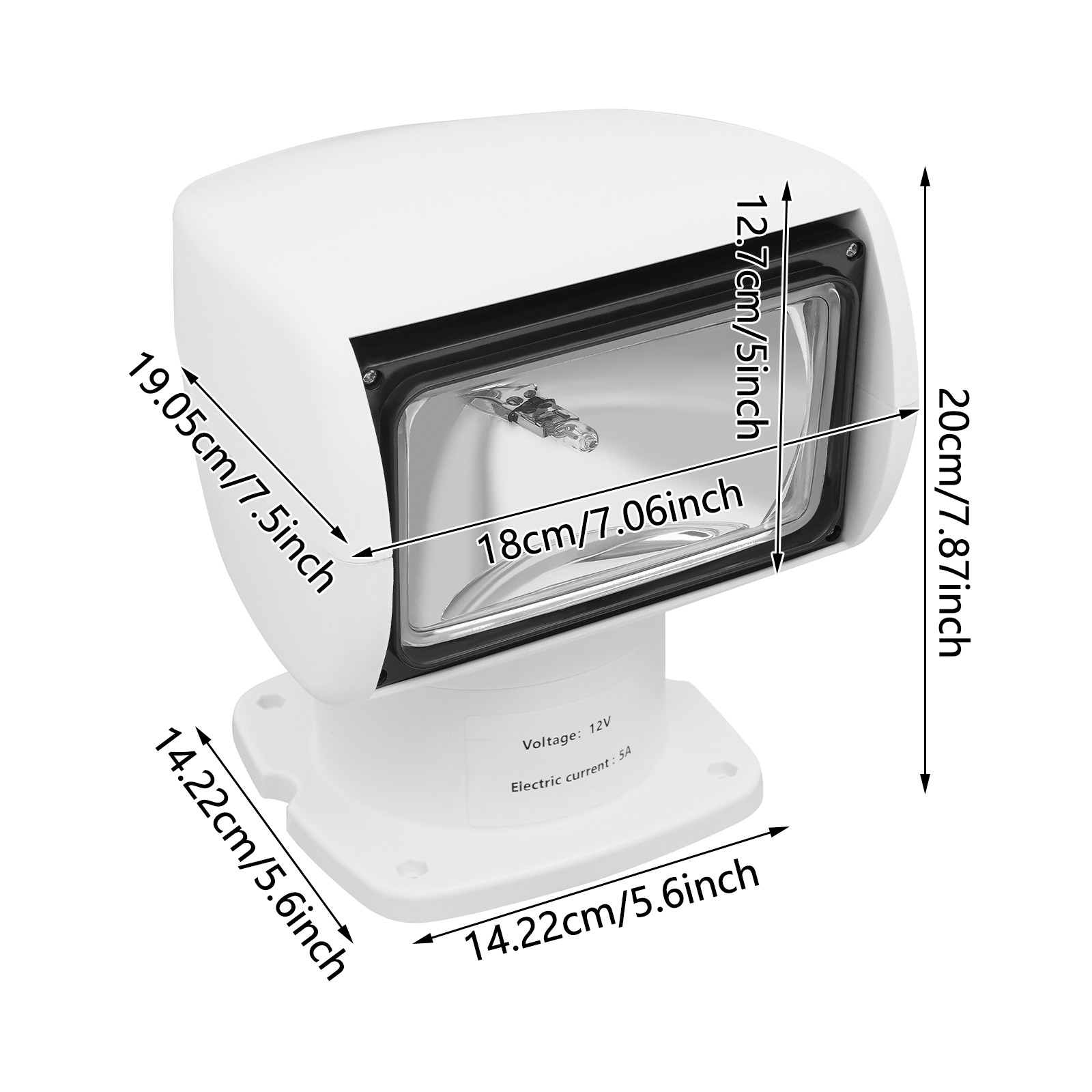 Boat Spotlight with Remote Control, Yacht Searchlight,12V 100W Searchlight