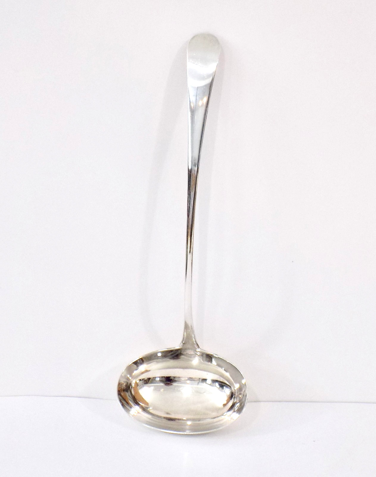 Antique Large British Sterling Silver Soup or Punch Ladle 12.75″ Long