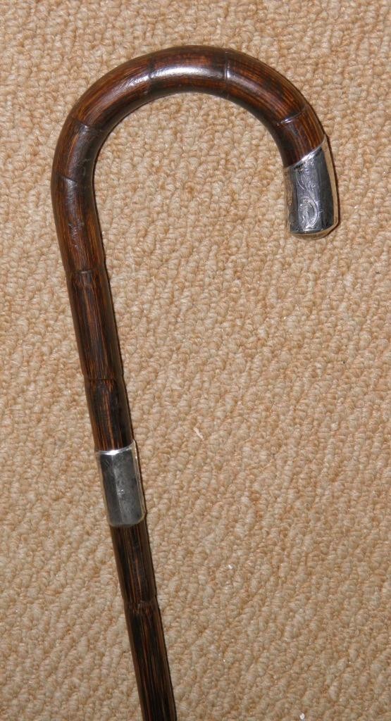 Antique Walking Stick / Cane – Hallmarked 1923 Silver Top By Feldman Brothers