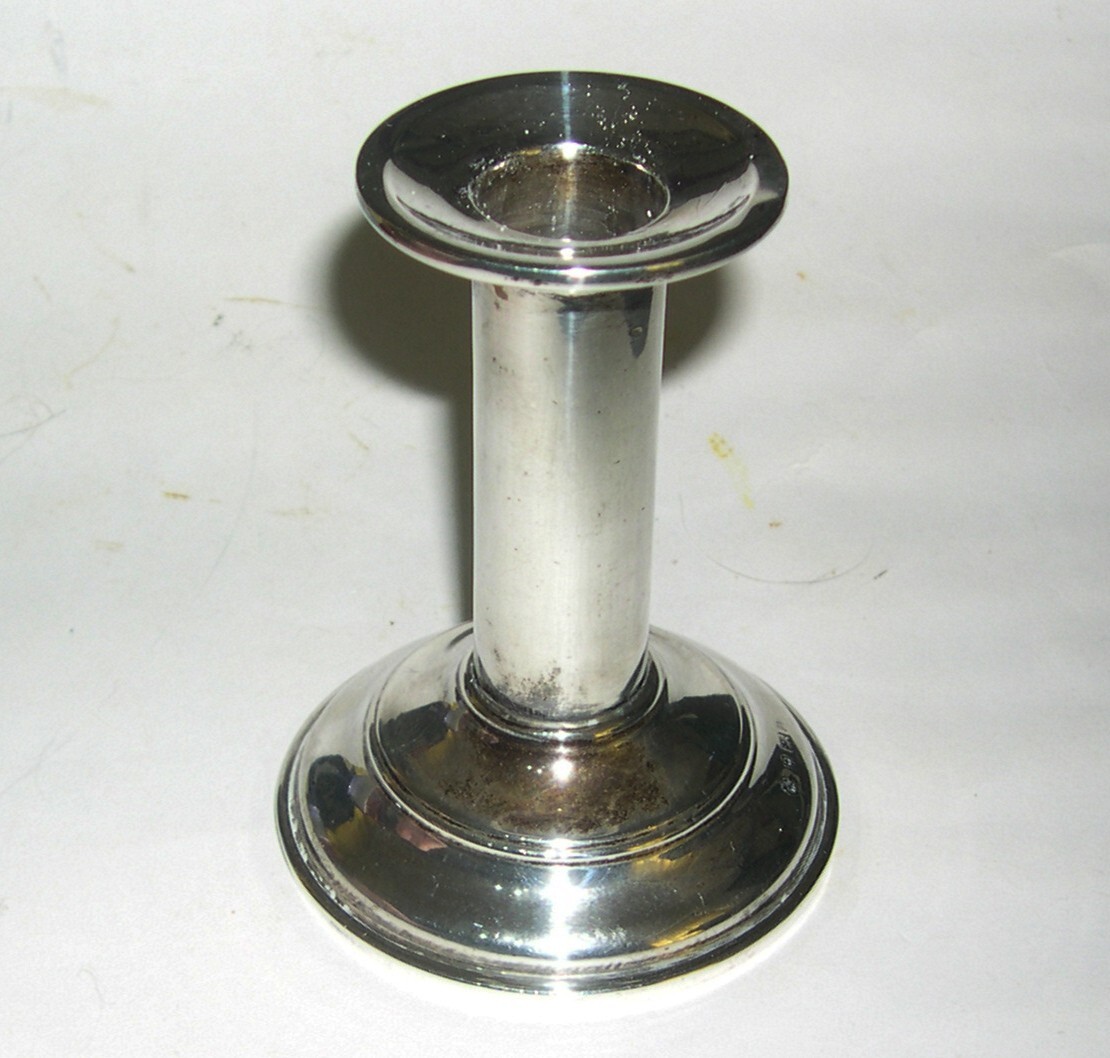 William Neale stylish Silver Column Style Candlestick c1912