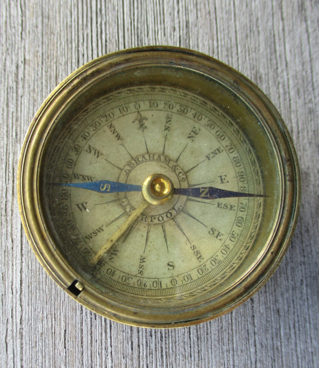 Victorian travellers brass cased pocket compass circa 1870’s