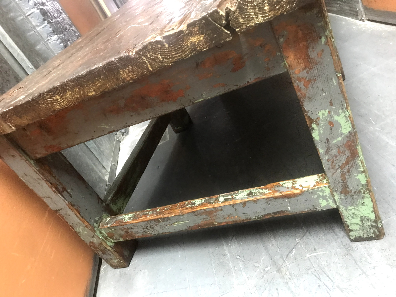 ANTIQUE 1930s/40s WORK COFFEE TABLE SHABBY INDUSTRIAL FARM LOFT CHIC SOLID