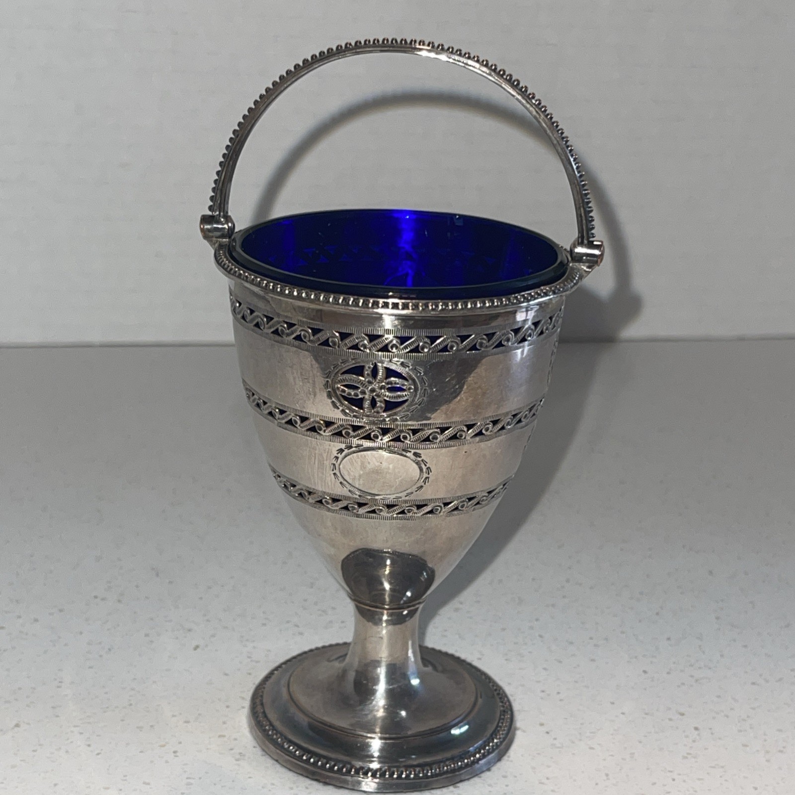 Antique silver-plated Sugar Basket Bowl