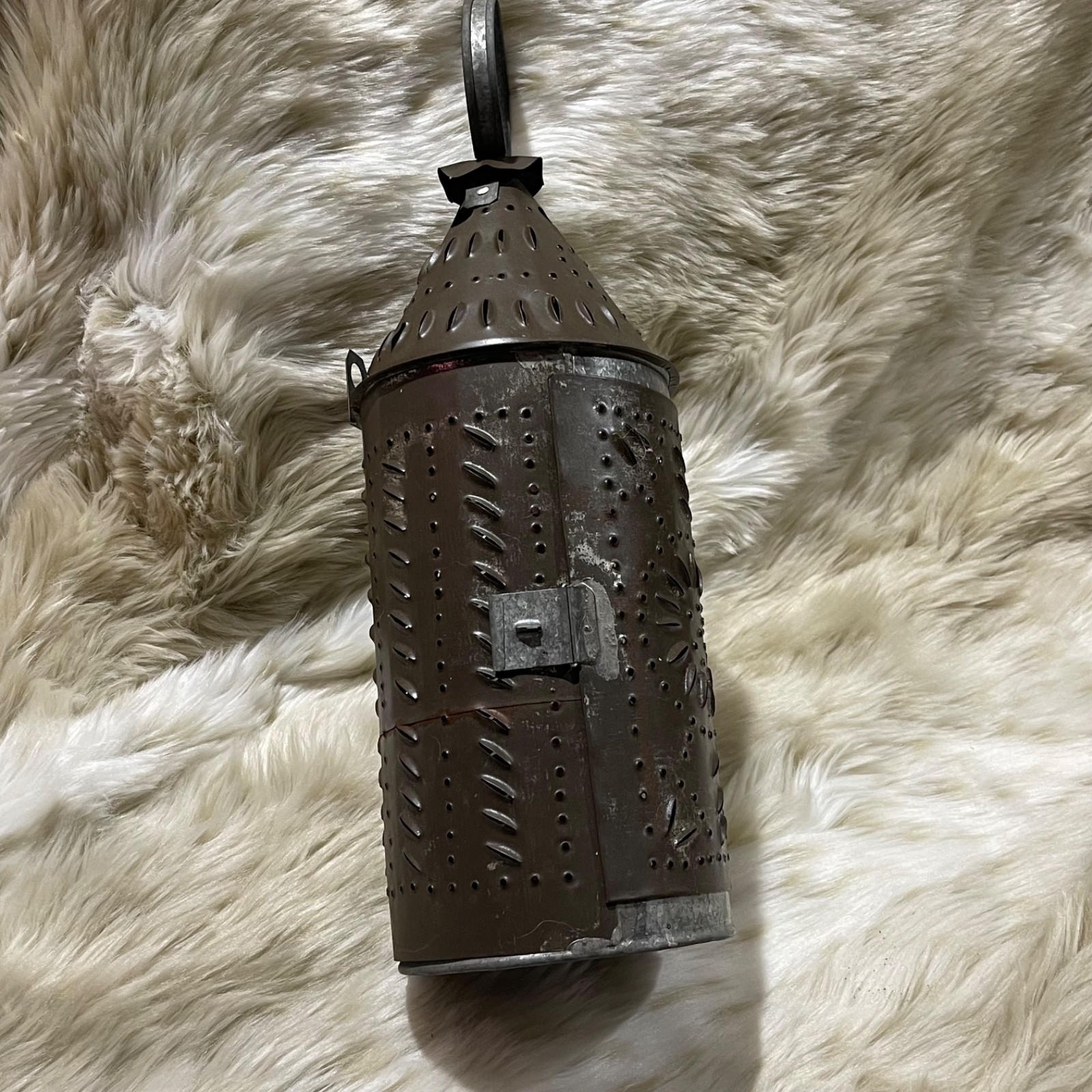 Primitive Punched Tin Lantern