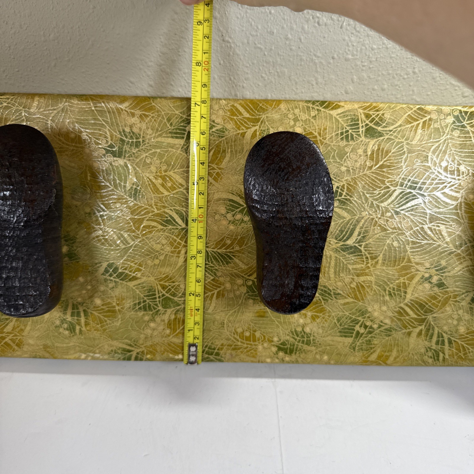 Vintage Wooden Shoe Last Wall Rack Hook Coat Hanger Hand Made Folk Art 19×7”