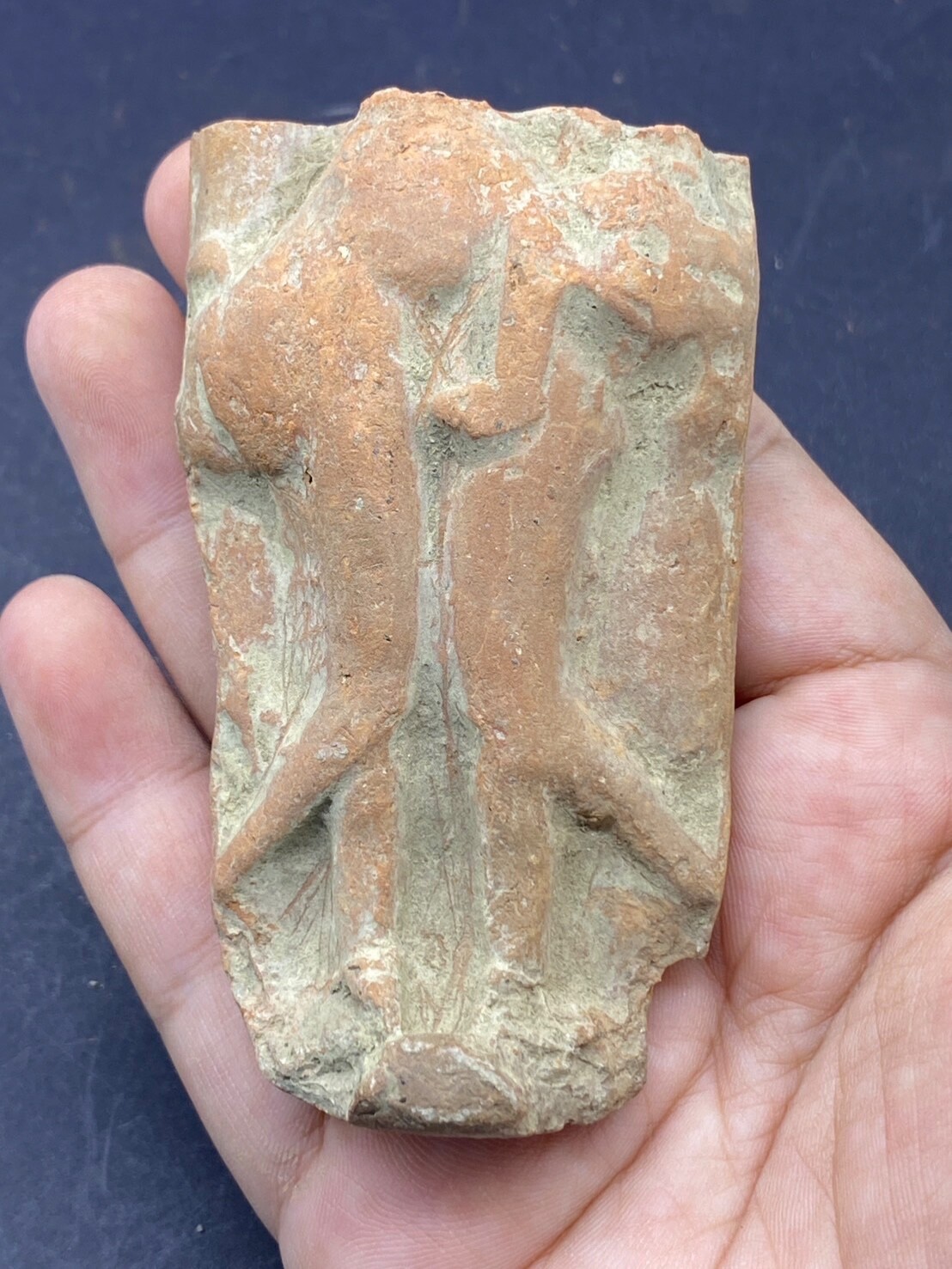 ANTIQUITY TERRACOTTA TWO WILD ANIMAL ENGRAVED TILE EARLY 2nd MILLENNIUM BC