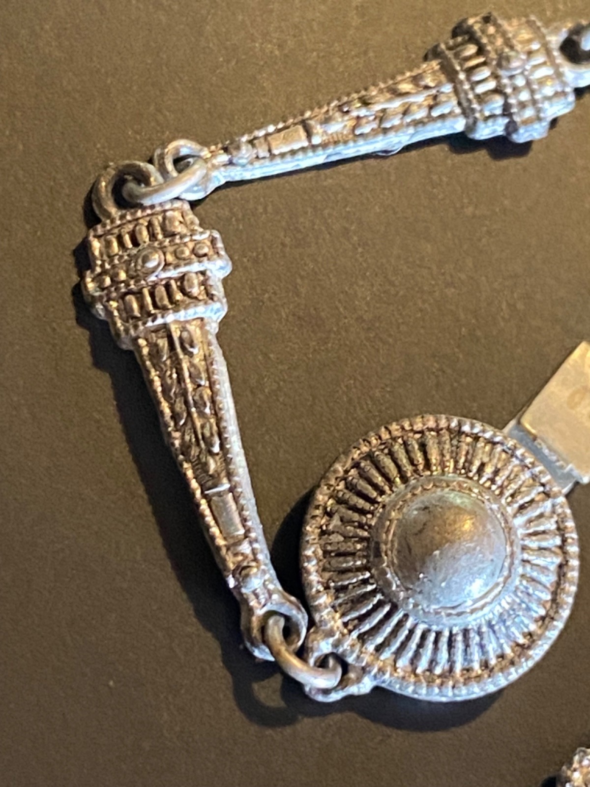 VTG Art Deco Bracelet/Necklace Part Silver-Tone Seattle Space Needle Tower Shape