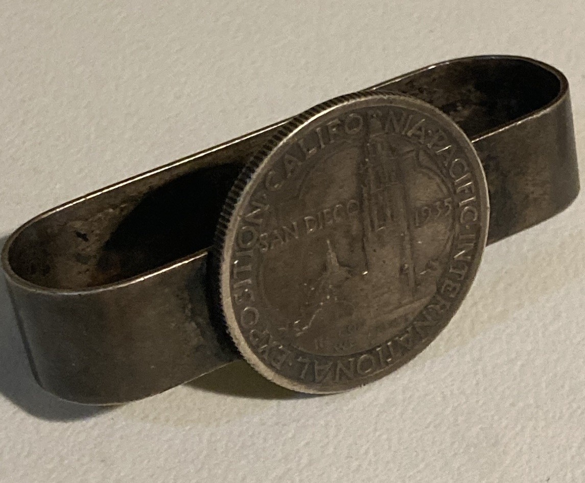 Gorham Sterling Silver Napkin Ring With San Diego Commemorative Half Dollar
