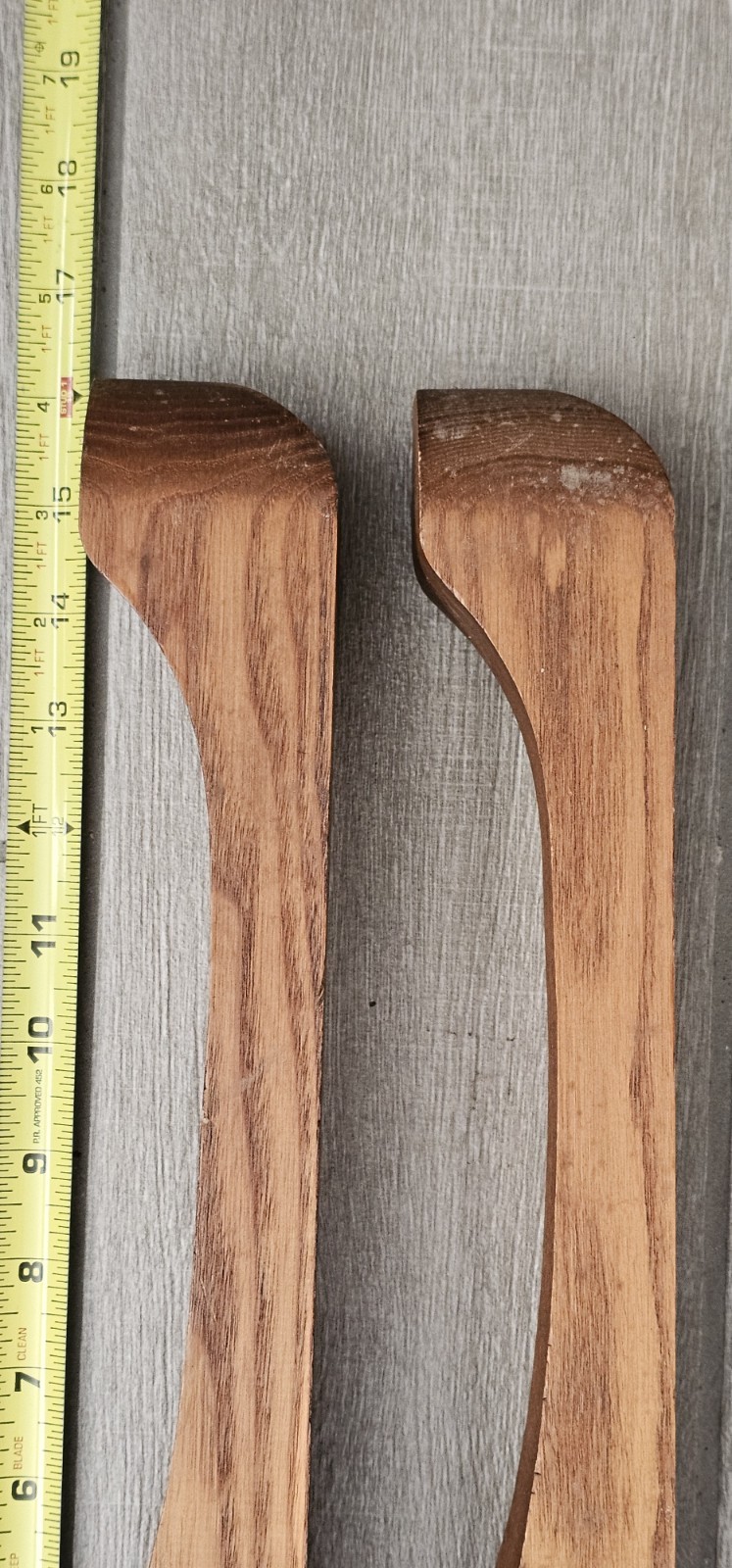2 Queen Anne Style Solid Oak Wood Table Legs Salvage 16″ Tall Repurpose Crafter