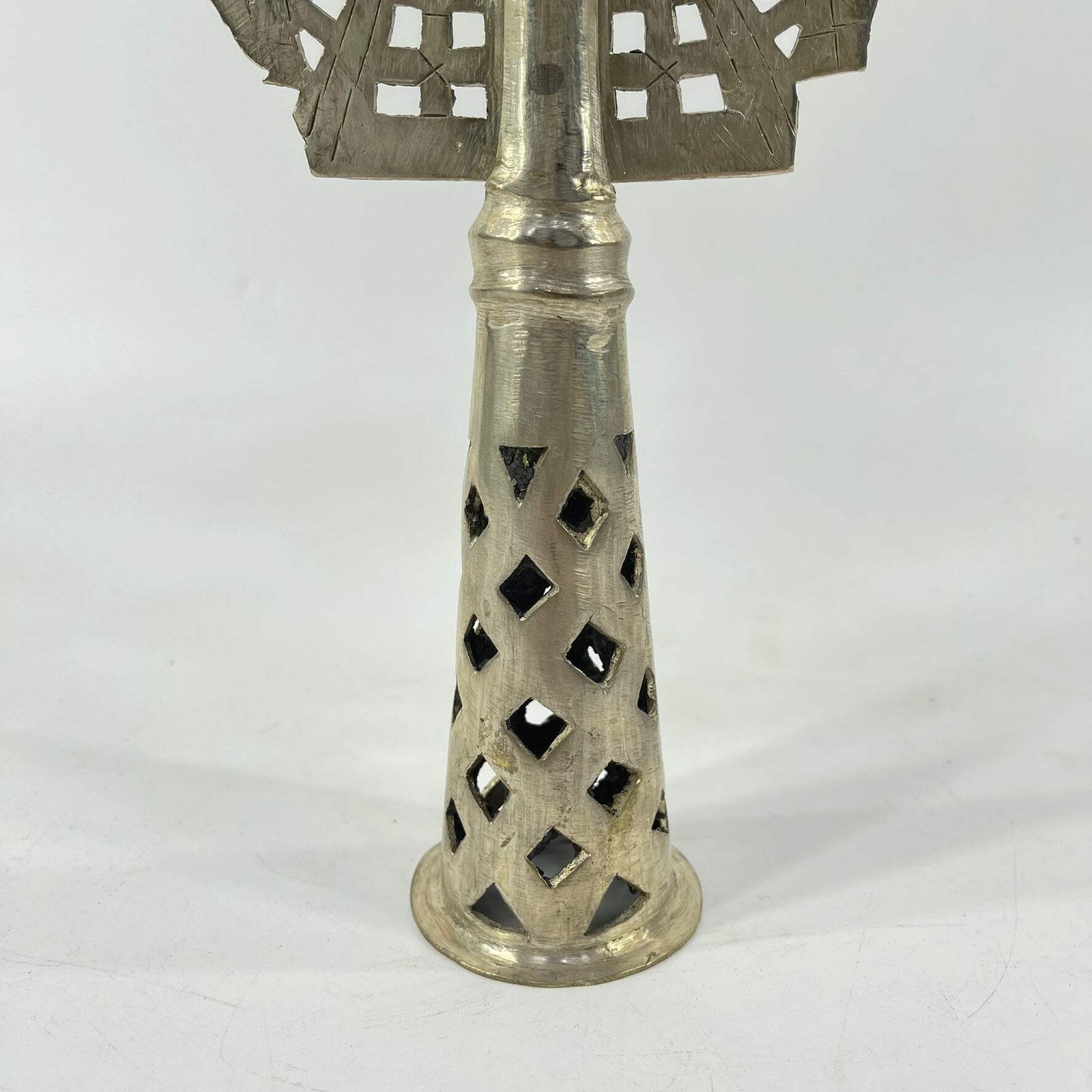 Silver Colored Coptic Processional Cross Ethiopia