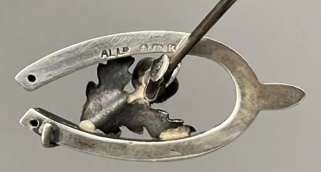 Scottish Thistle Amethyst Stone & Wishbone Sterling Silver Hatpin English 1909